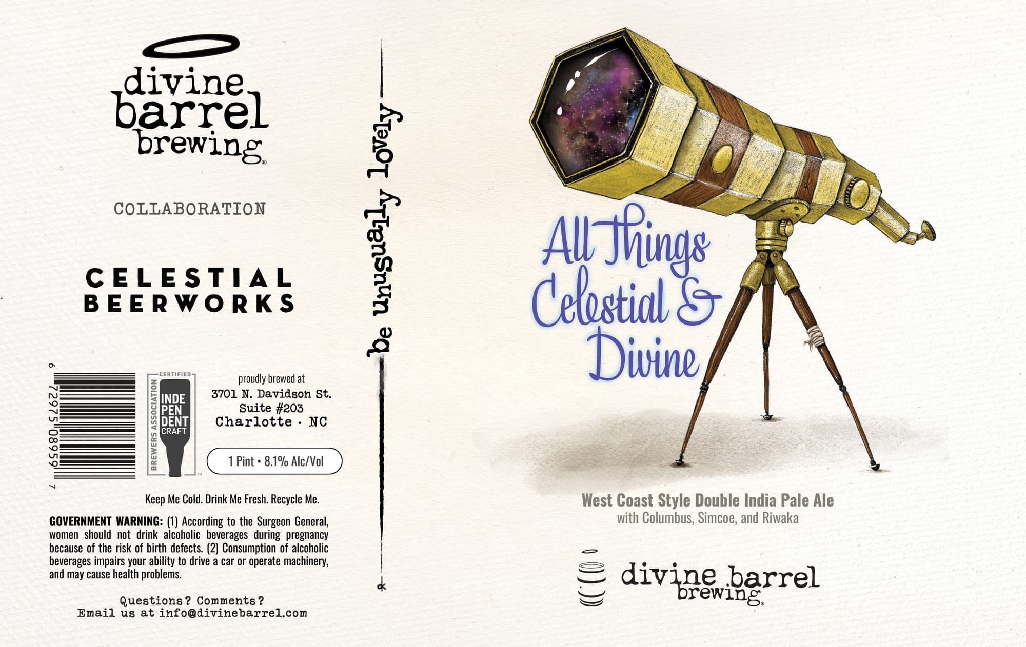 All Things Celestial by Divine Barrel Brewing - beer label