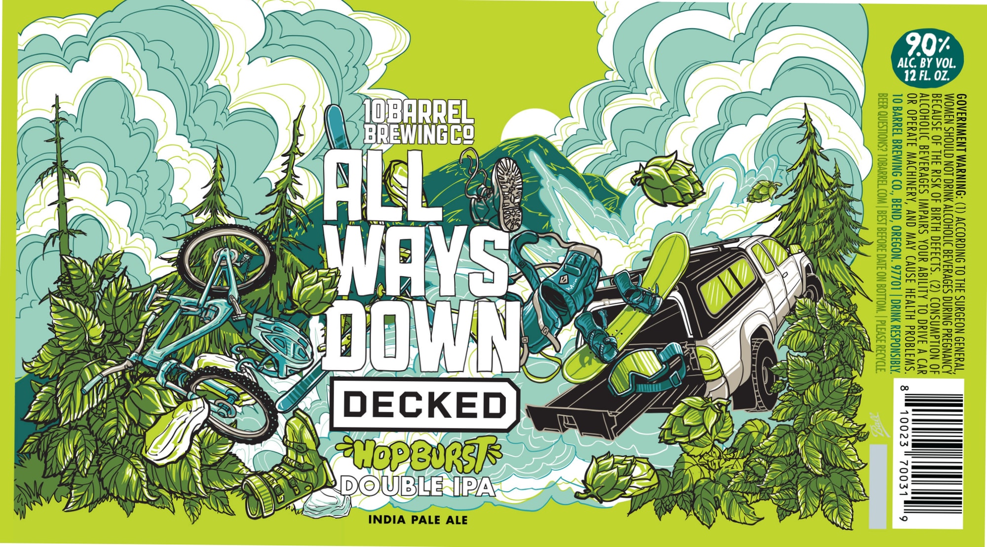 All Ways Down Decked by 10 Barrel Brewing - beer label