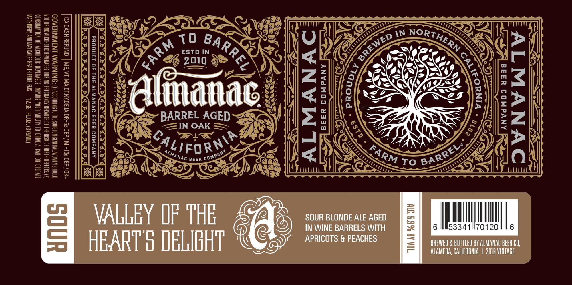 Valley of the Heart's Delight by Almanac Beer Company - beer label