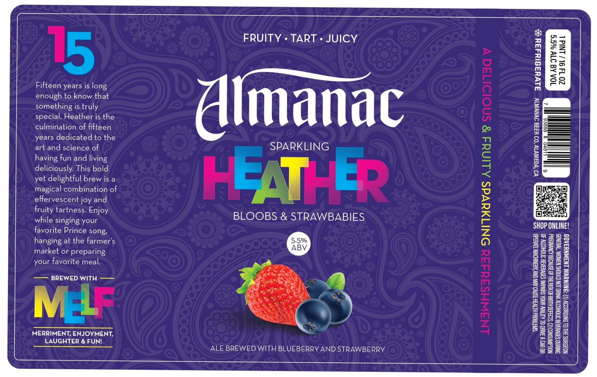 Sparkling Heather by Almanac Beer Co. - beer label