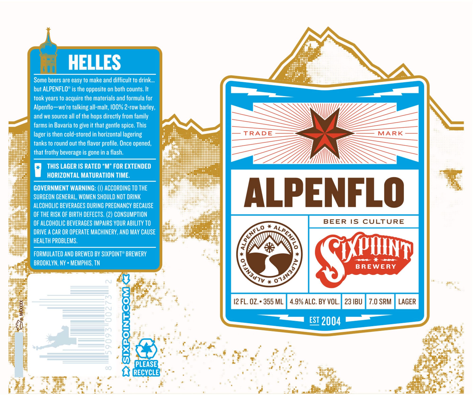 Alpenflo by Sixpoint Brewery - beer label