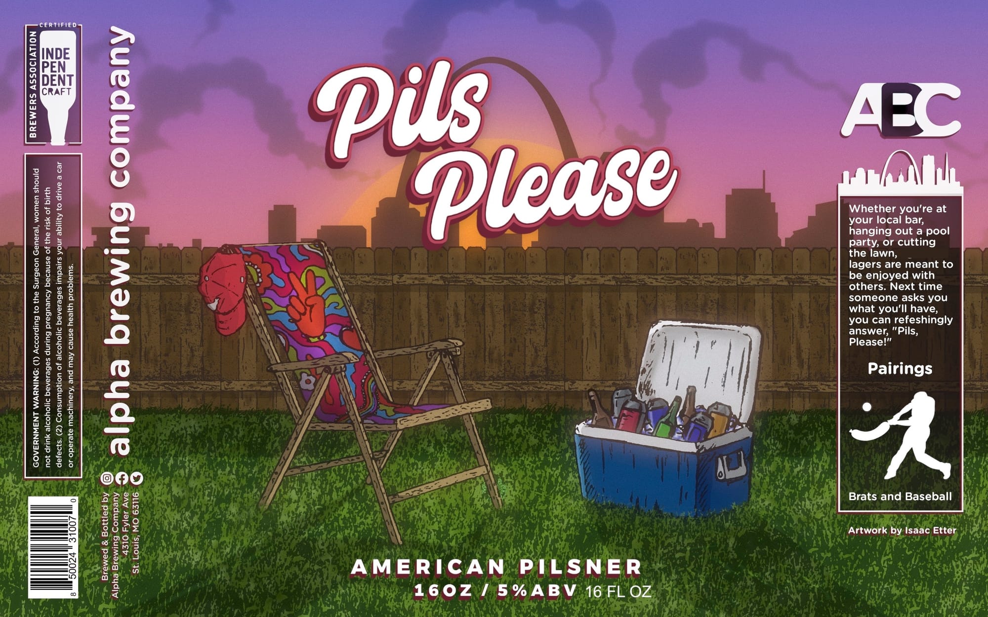 Pils Please by Alpha Brewing Company - beer label