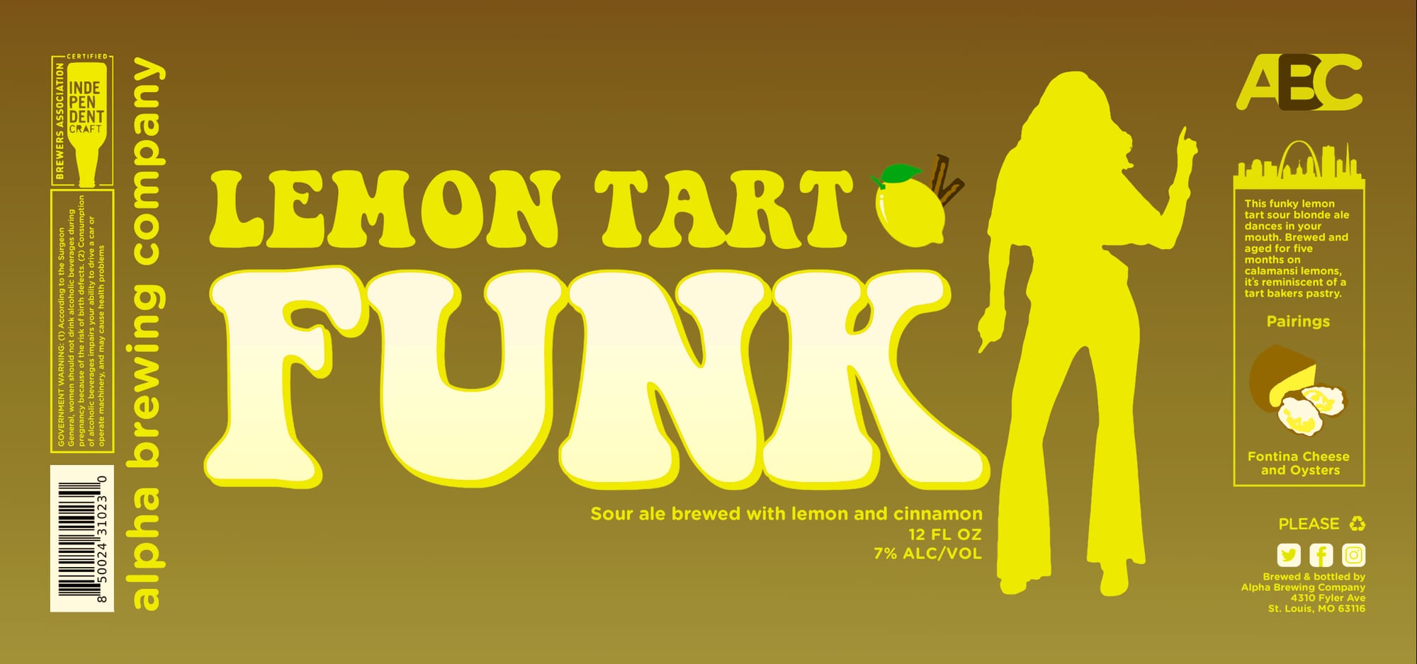Lemon Tart Funk by Alpha Brewing Company - beer label