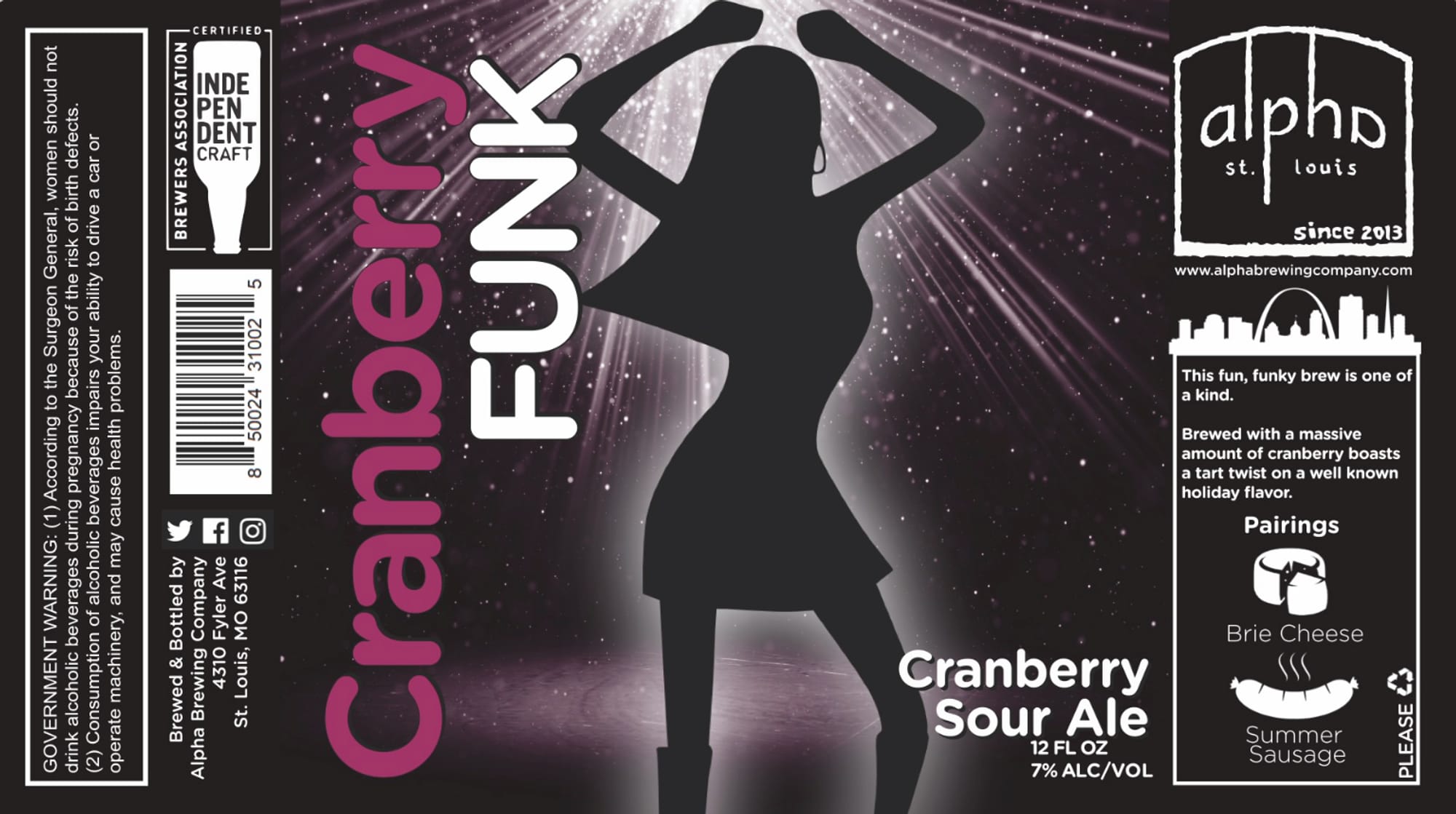 Cranberry Funk by Alpha Brewing Company - beer label