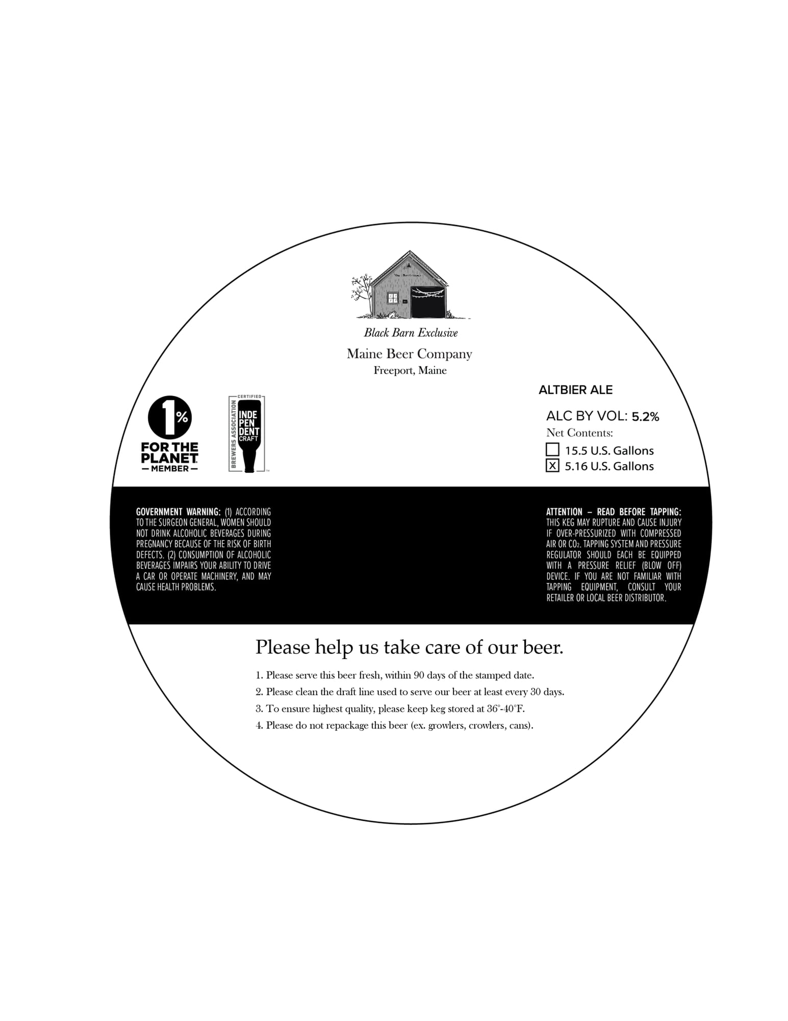 Altbier by Maine Beer Company - beer label