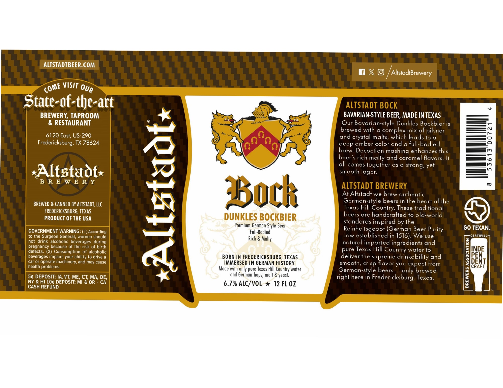 Dunkles Bockbier by Altstadt Brewery - beer label