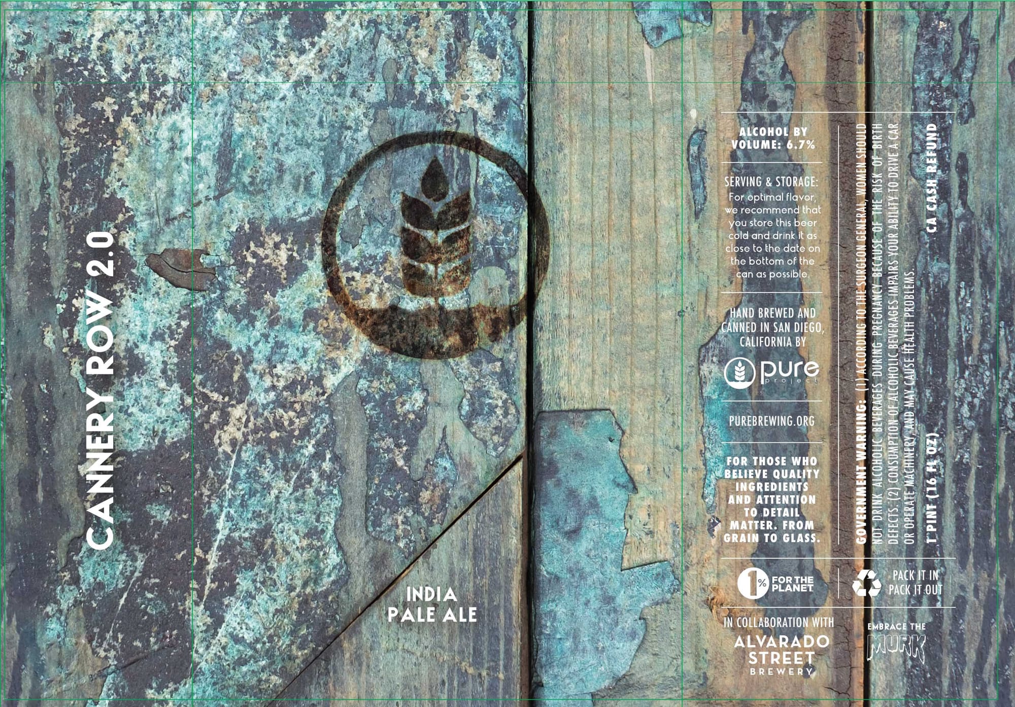 Cannery Row 2.0 by Pure Project - beer label