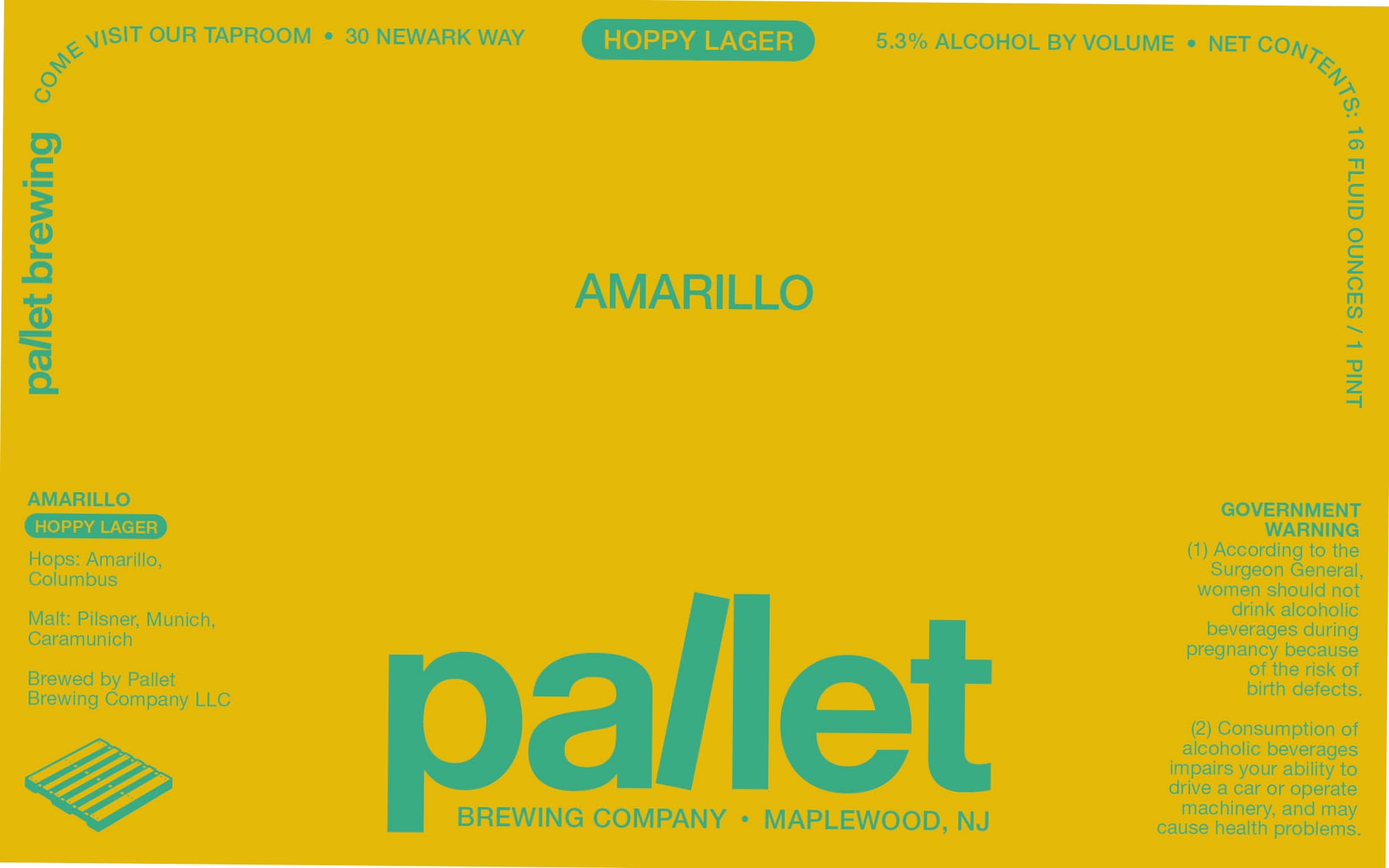 Amarillo by Pallet Brewing Company - beer label