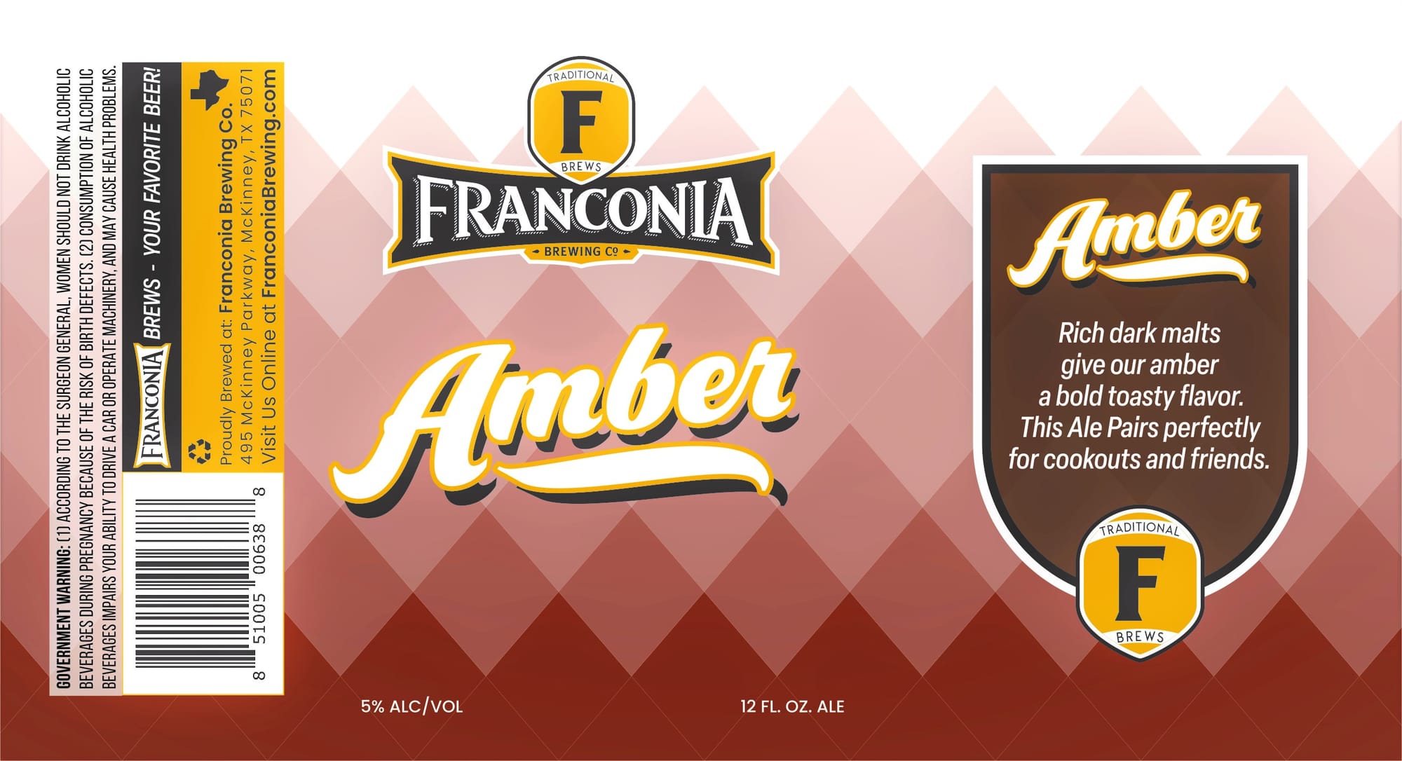Amber by Franconia Brewing Co. - beer label