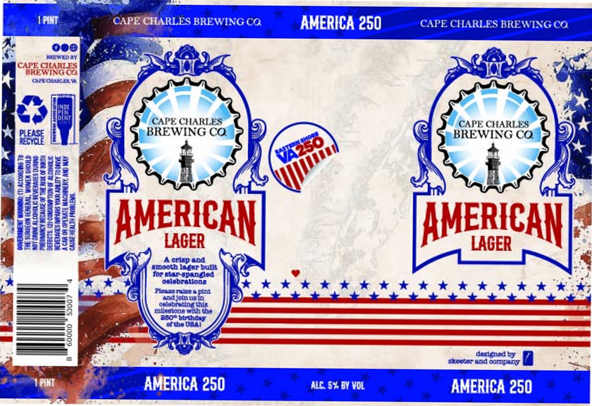 America 250 by Cape Charles Brewing Co. - beer label