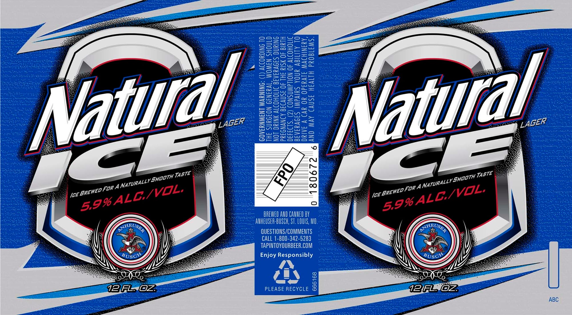 Natural Ice by Anheuser-Busch - beer label