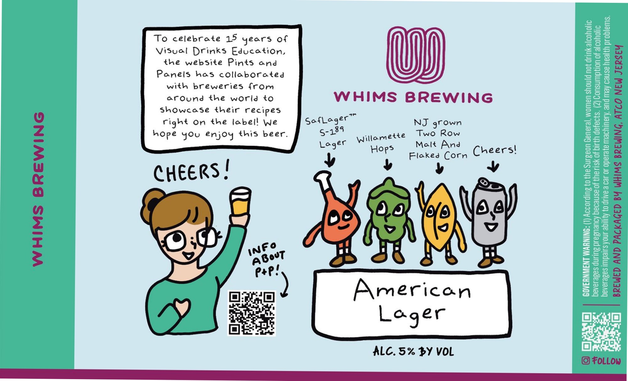 American Lager by Whims Brewing - beer label