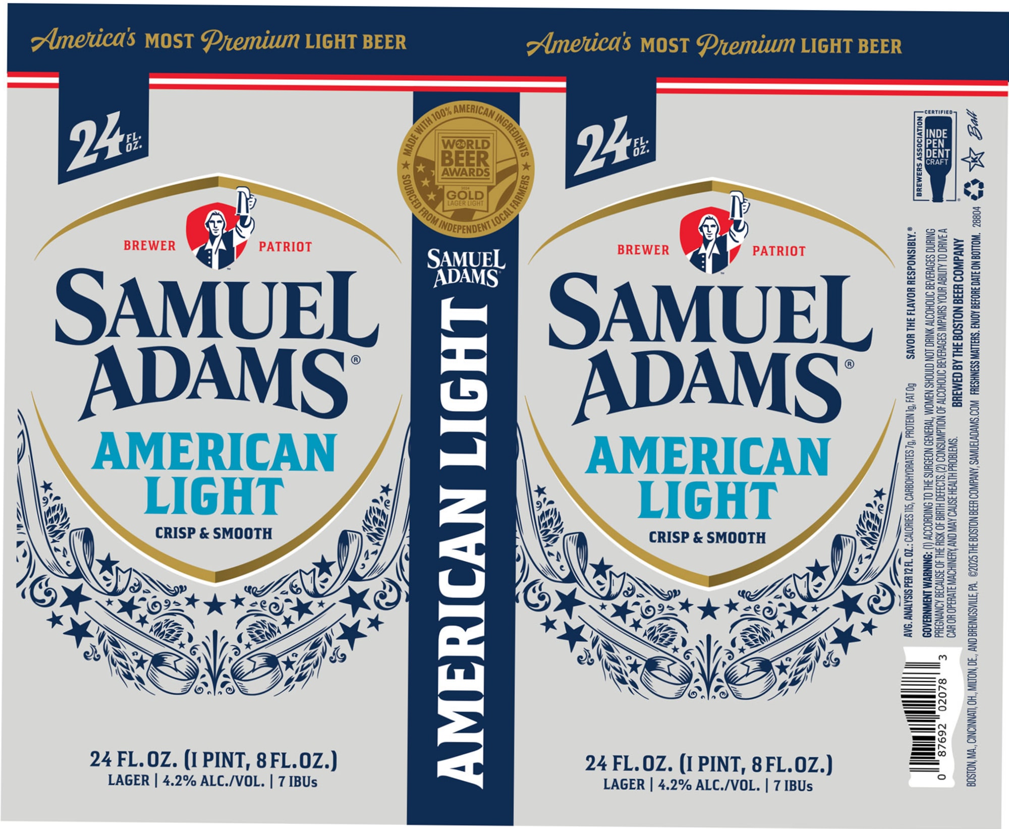 American Light by Samuel Adams - beer label