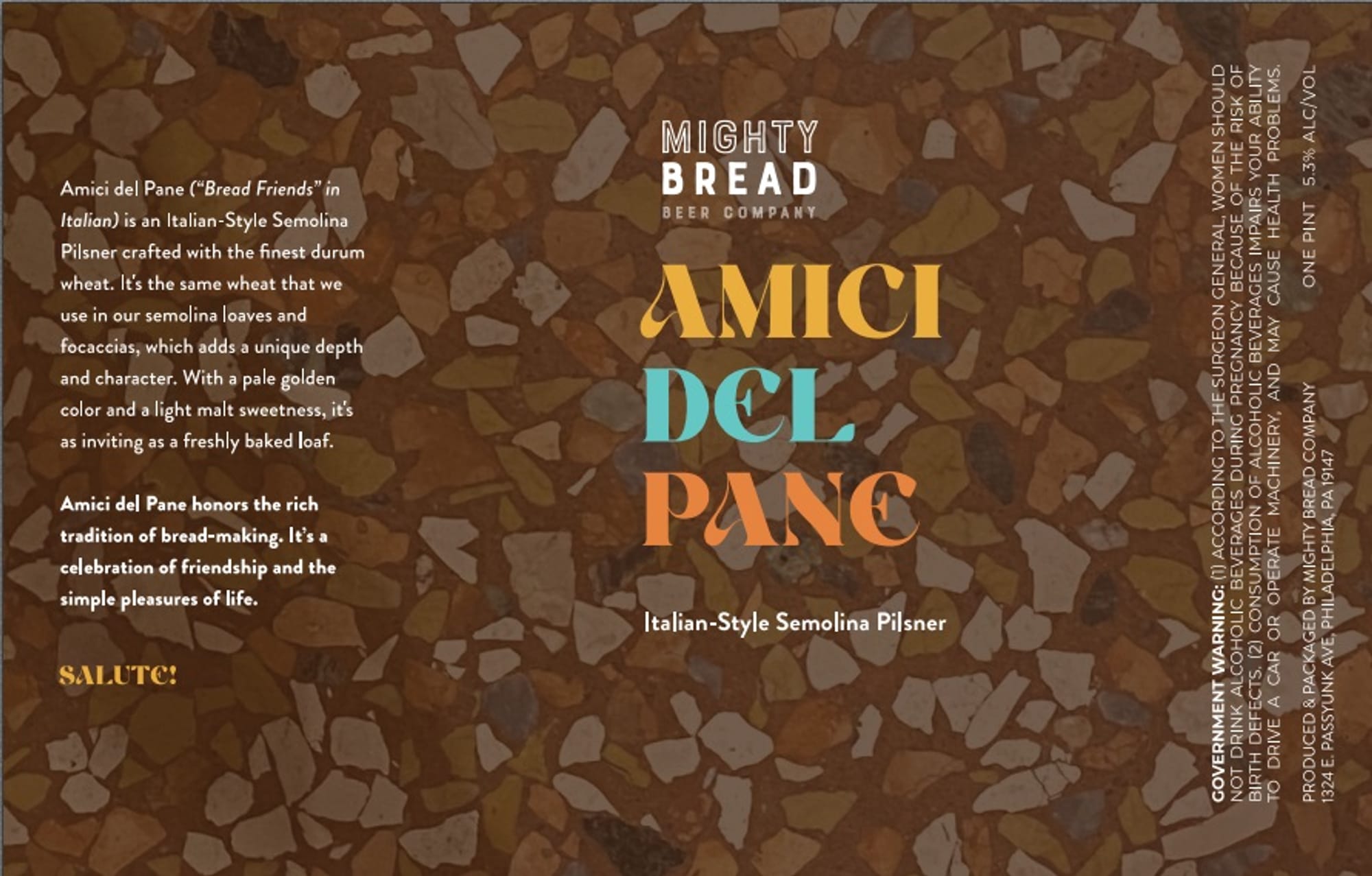 Amici del Pane by Mighty Bread Beer Company - beer label