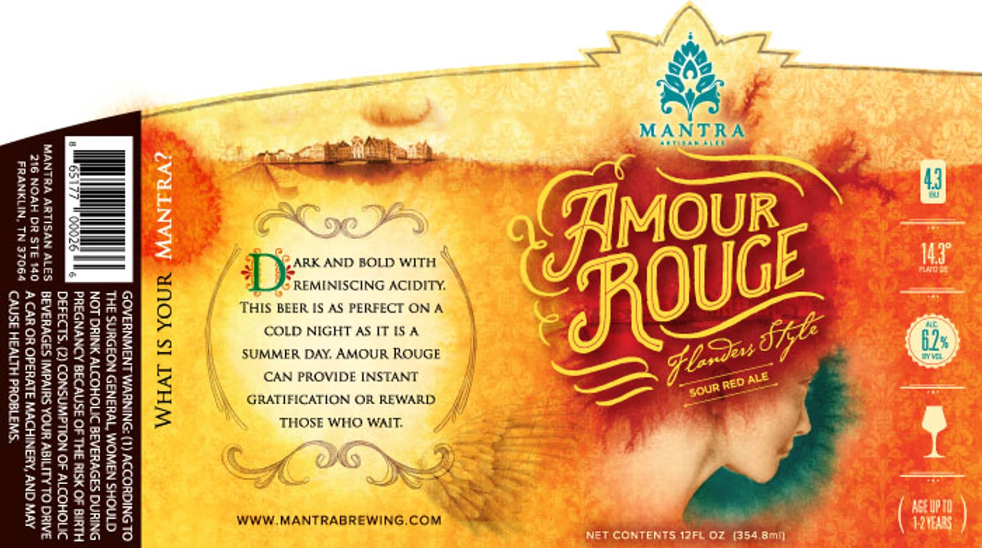 Amour Rouge by Mantra Brewing - beer label