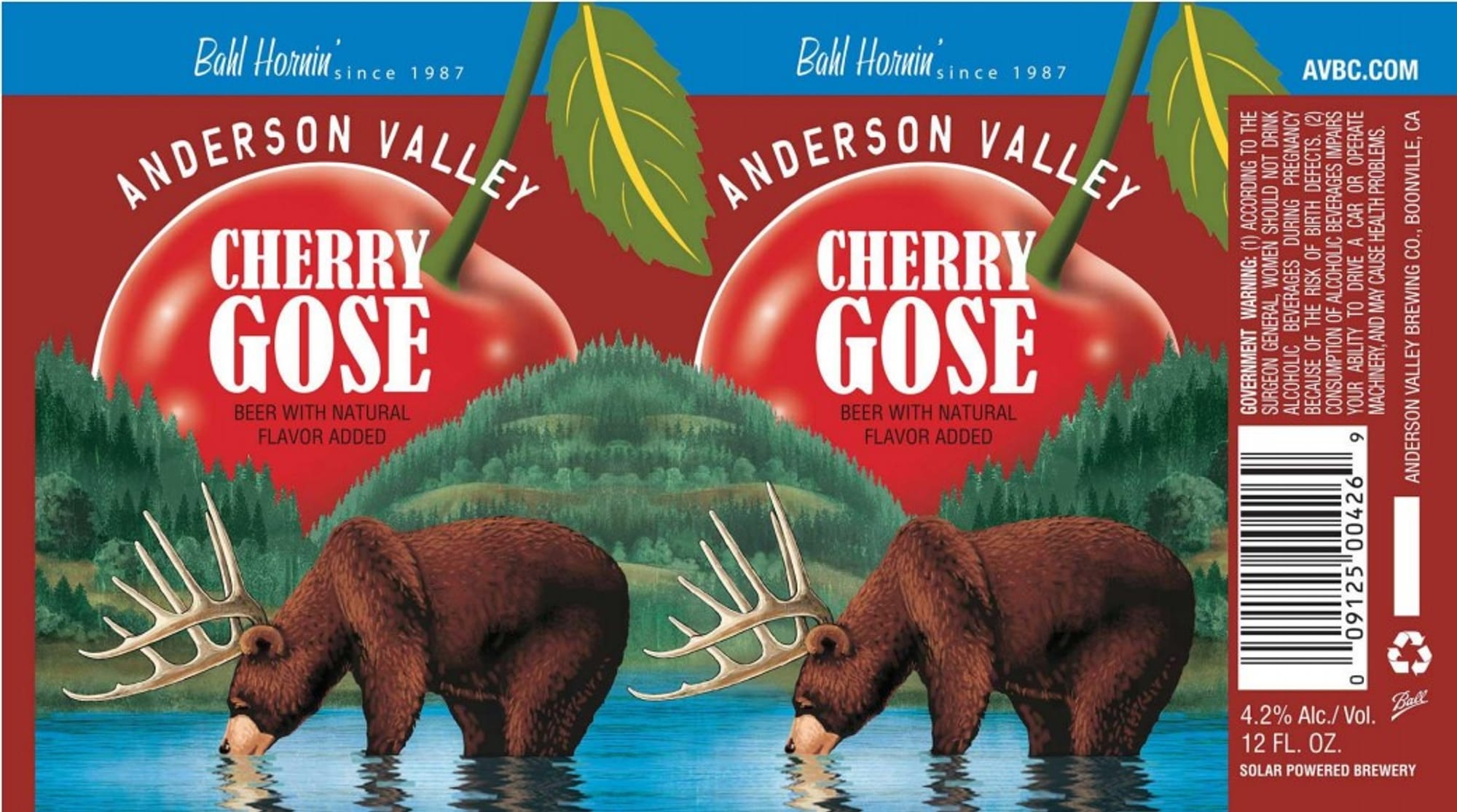 Ball Hornin’ Cherry Gose by Anderson Valley Brewing Co. - beer label