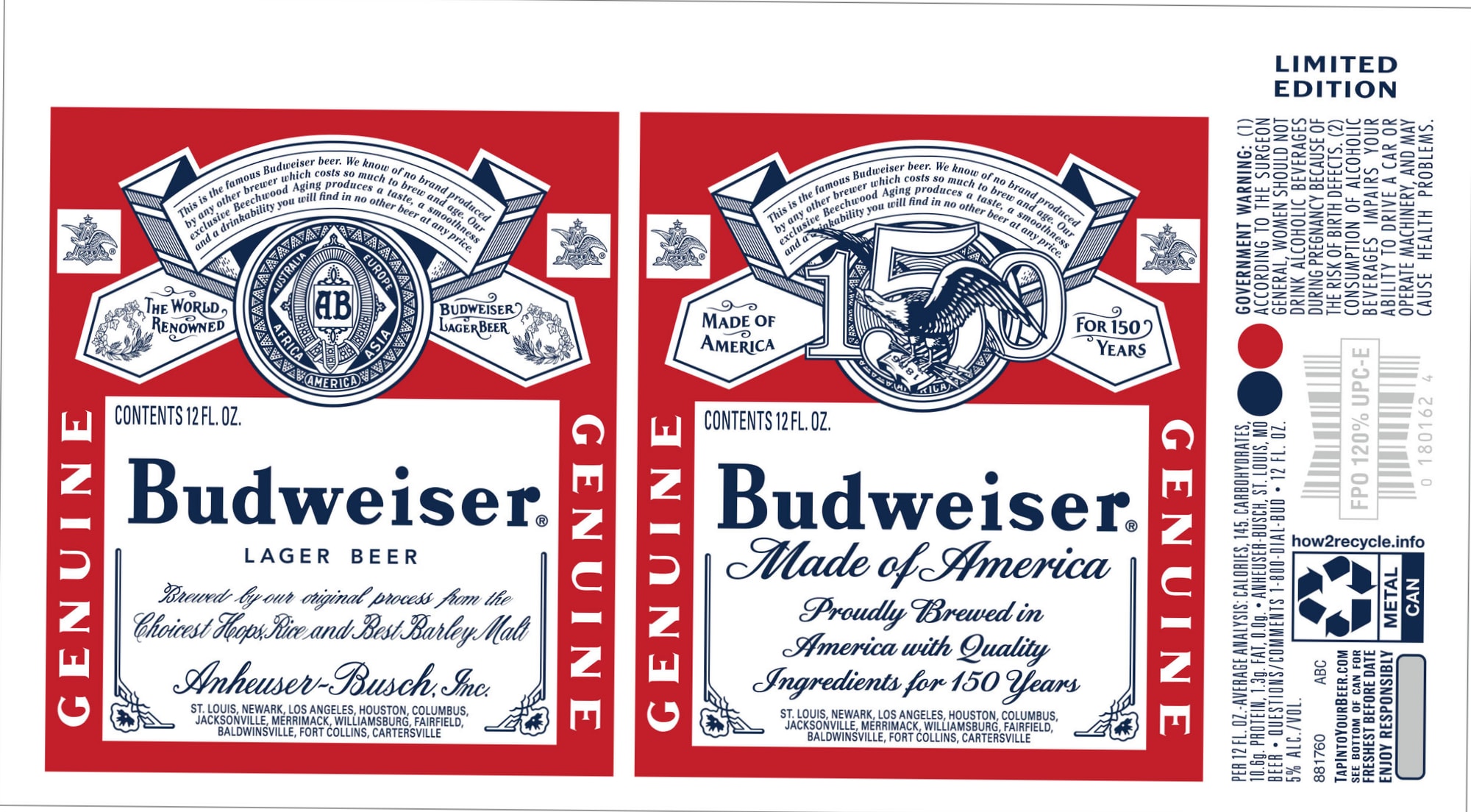 Budweiser by Anheuser-Busch Inc. - beer label