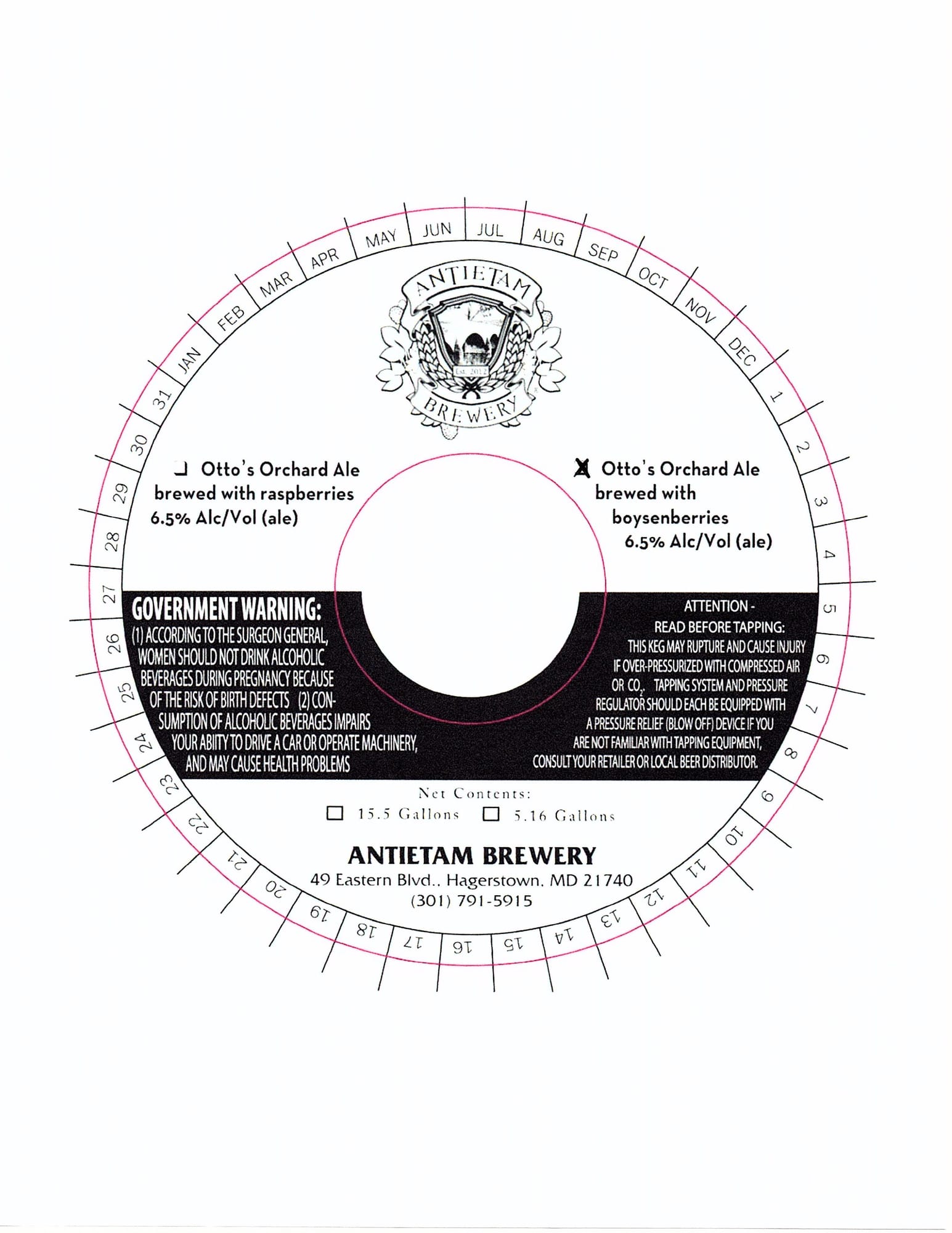 Otto's Orchard Ale by Antietam Brewery - beer label