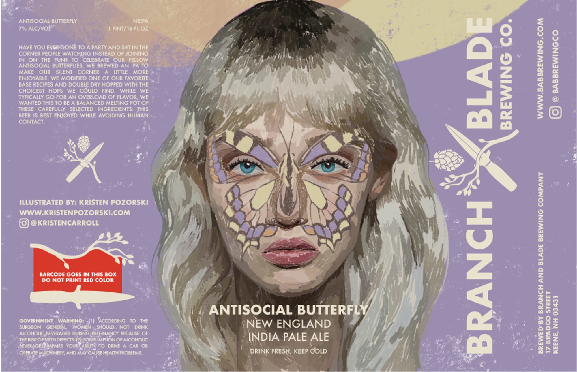 Antisocial Butterfly by Blade Brewing Company - beer label