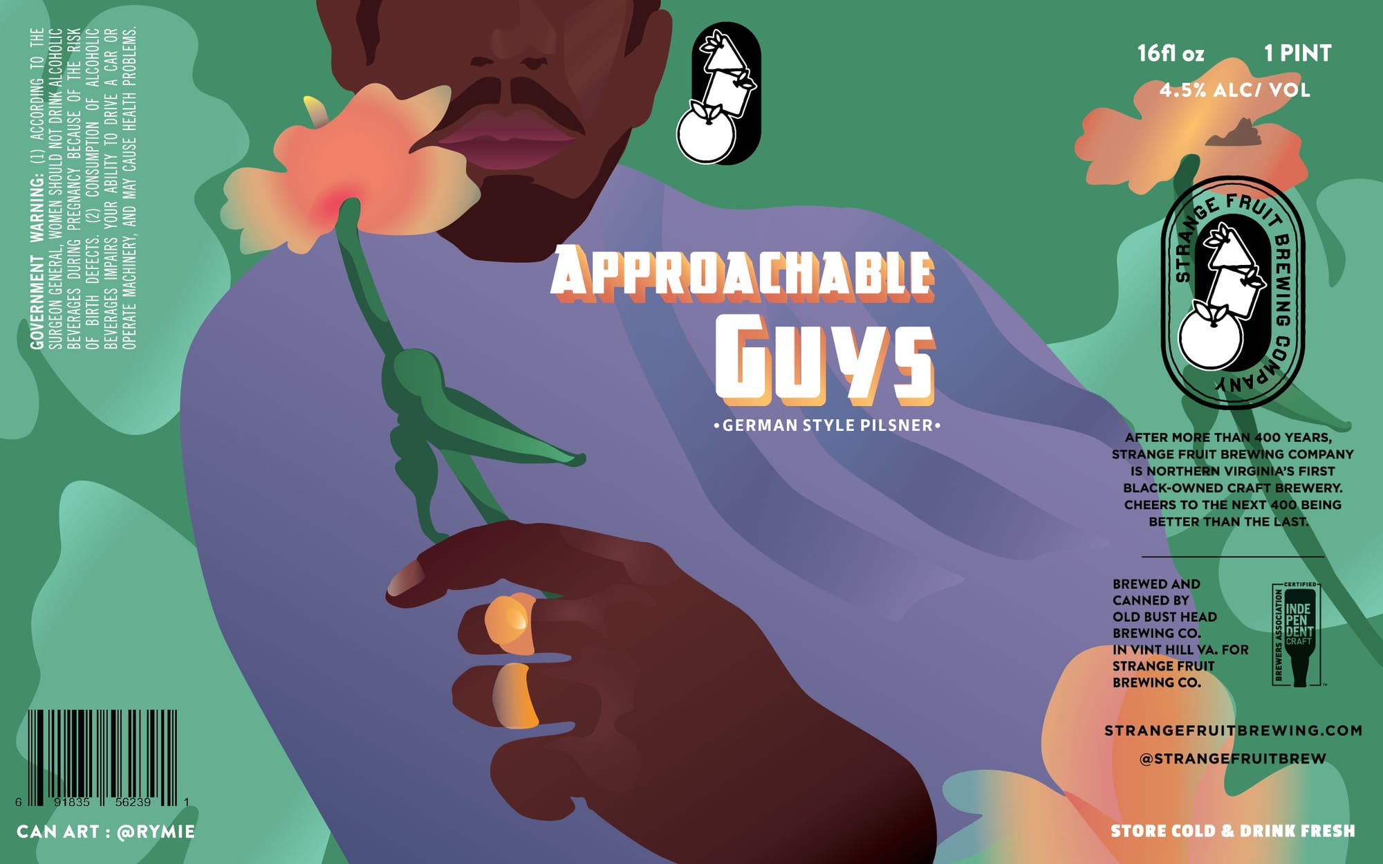 Approachable Guys by Strange Fruit Brewing - beer label