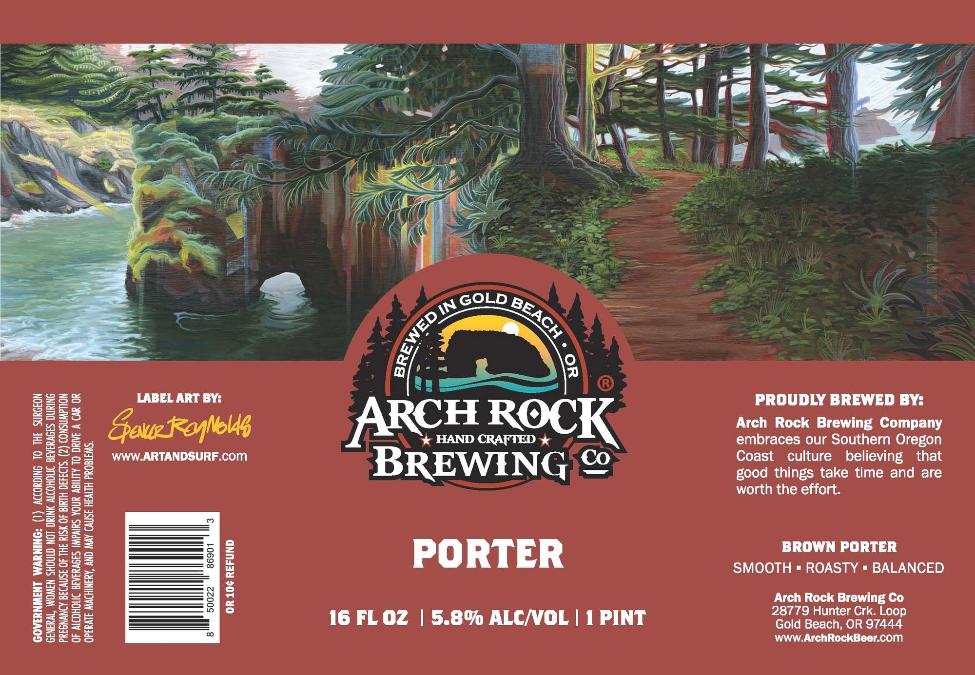 Porter by Arch Rock Brewing Co - beer label