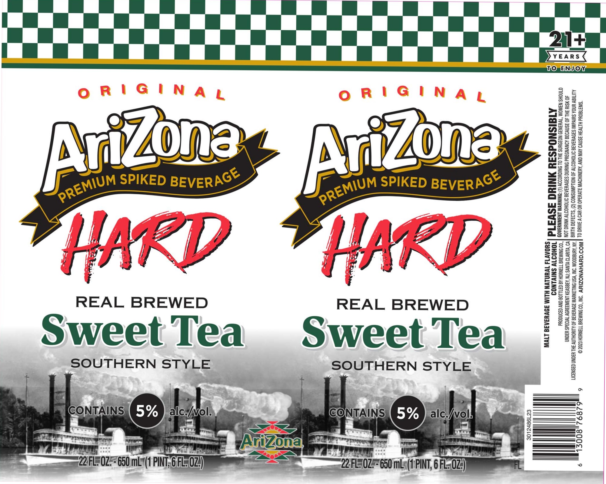 Arizona Hard Tea - Sweet Tea by Arizona Beverage Company - beer label
