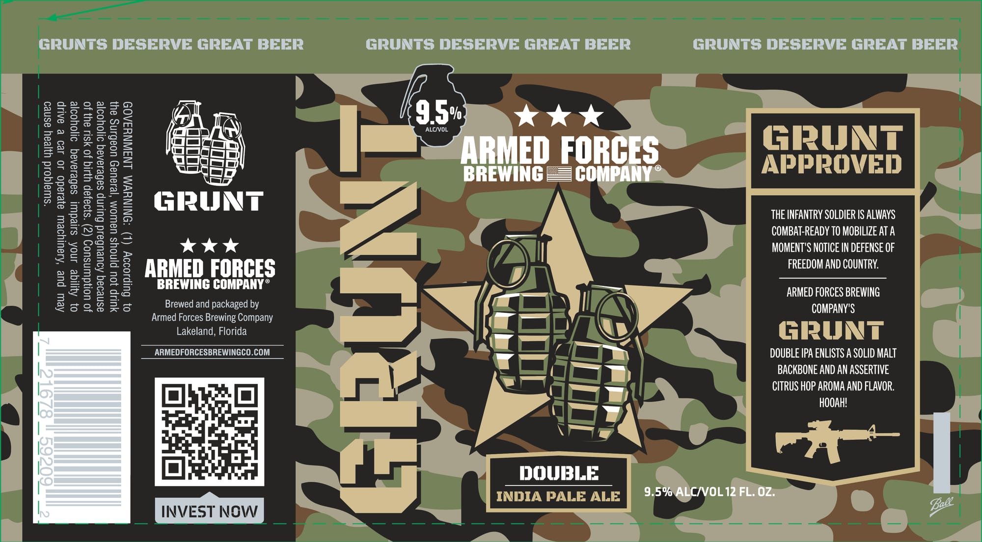 Grunt by Armed Forces Brewing Company - beer label