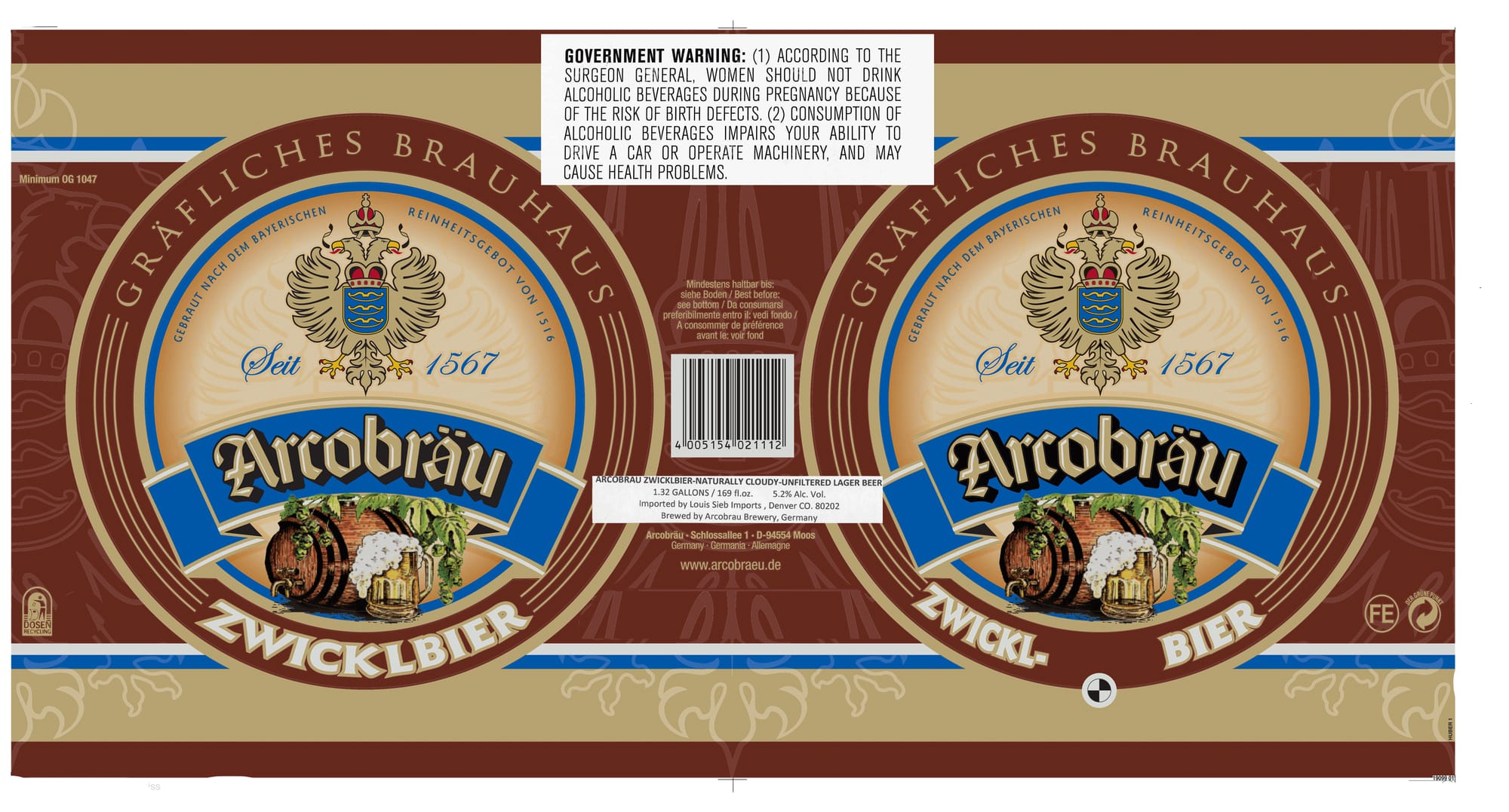 Arrobräu Zwicklbier by Schlossbrauerei Arrobräu - beer label