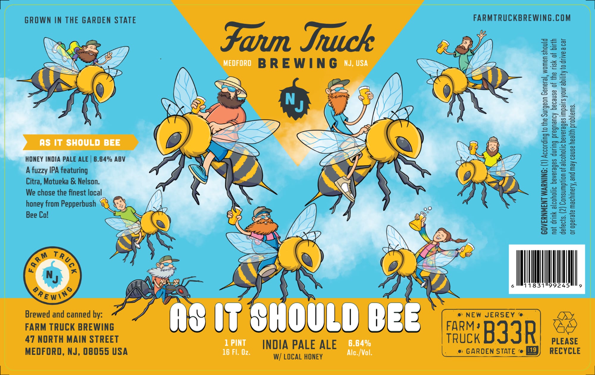 As It Should Bee by Farm Truck Brewing - beer label