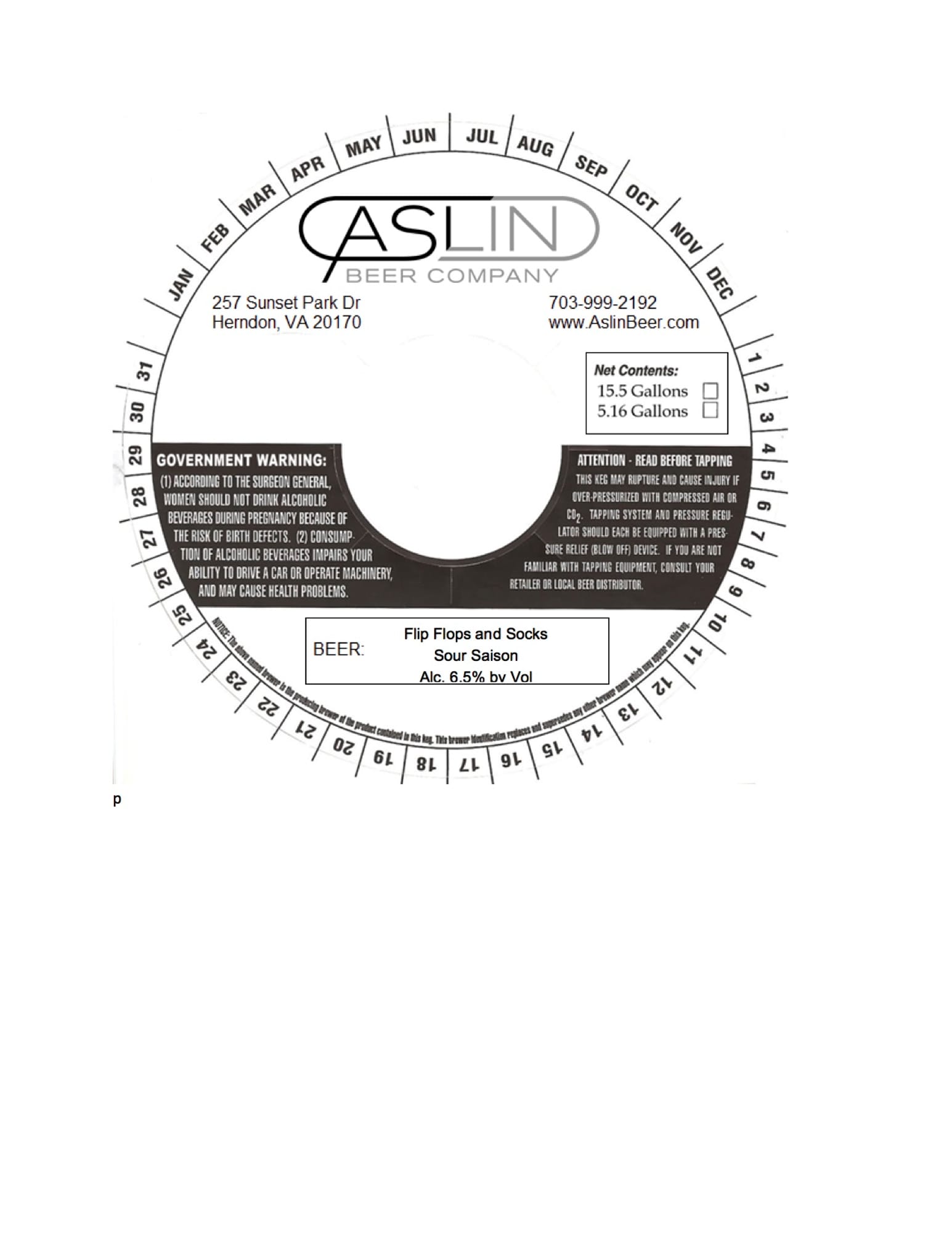 Flip Flops and Socks by Aslin Beer Company - beer label