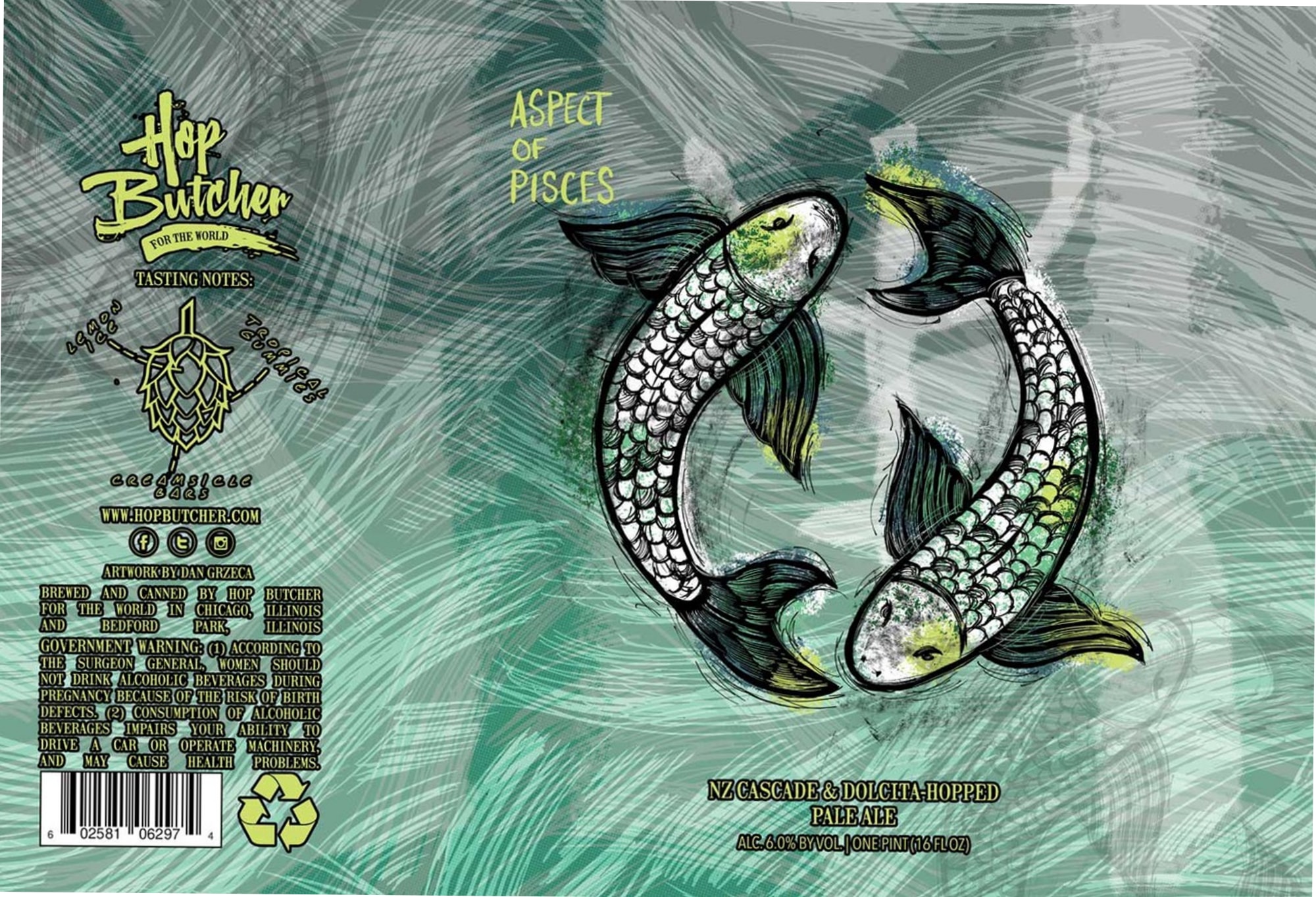 Aspect of Pisces by Hop Butcher For The World - beer label