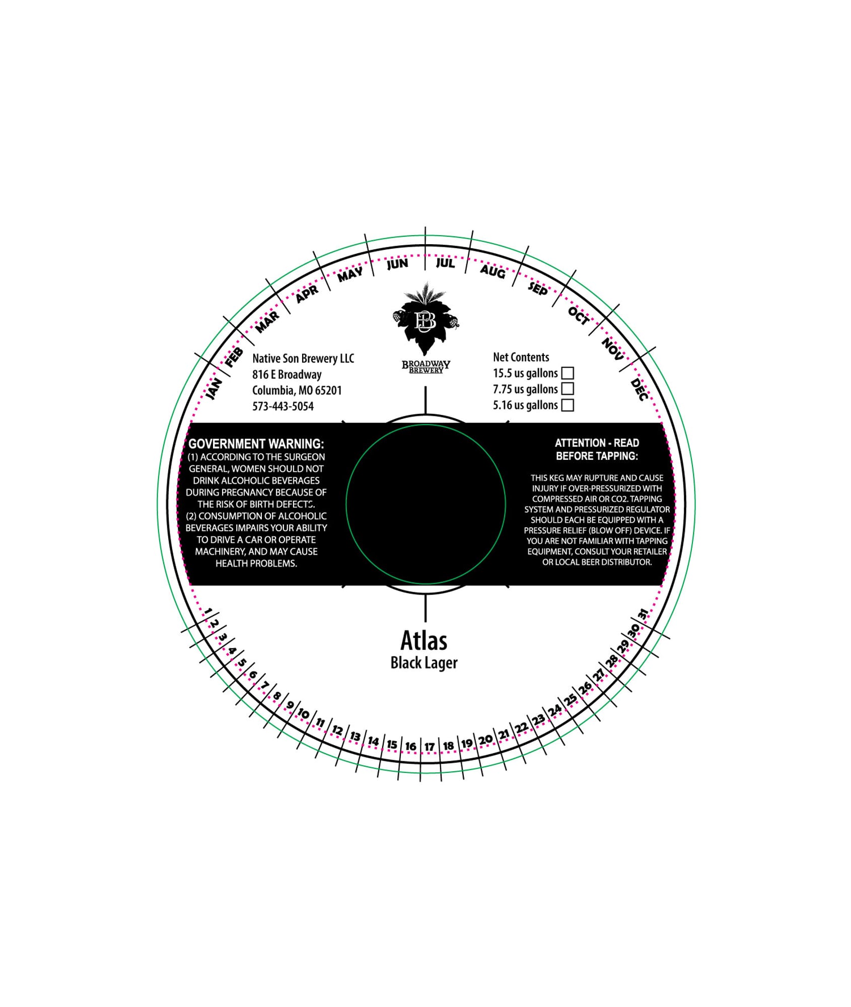 Atlas Black Lager by Native Son Brewery LLC - beer label