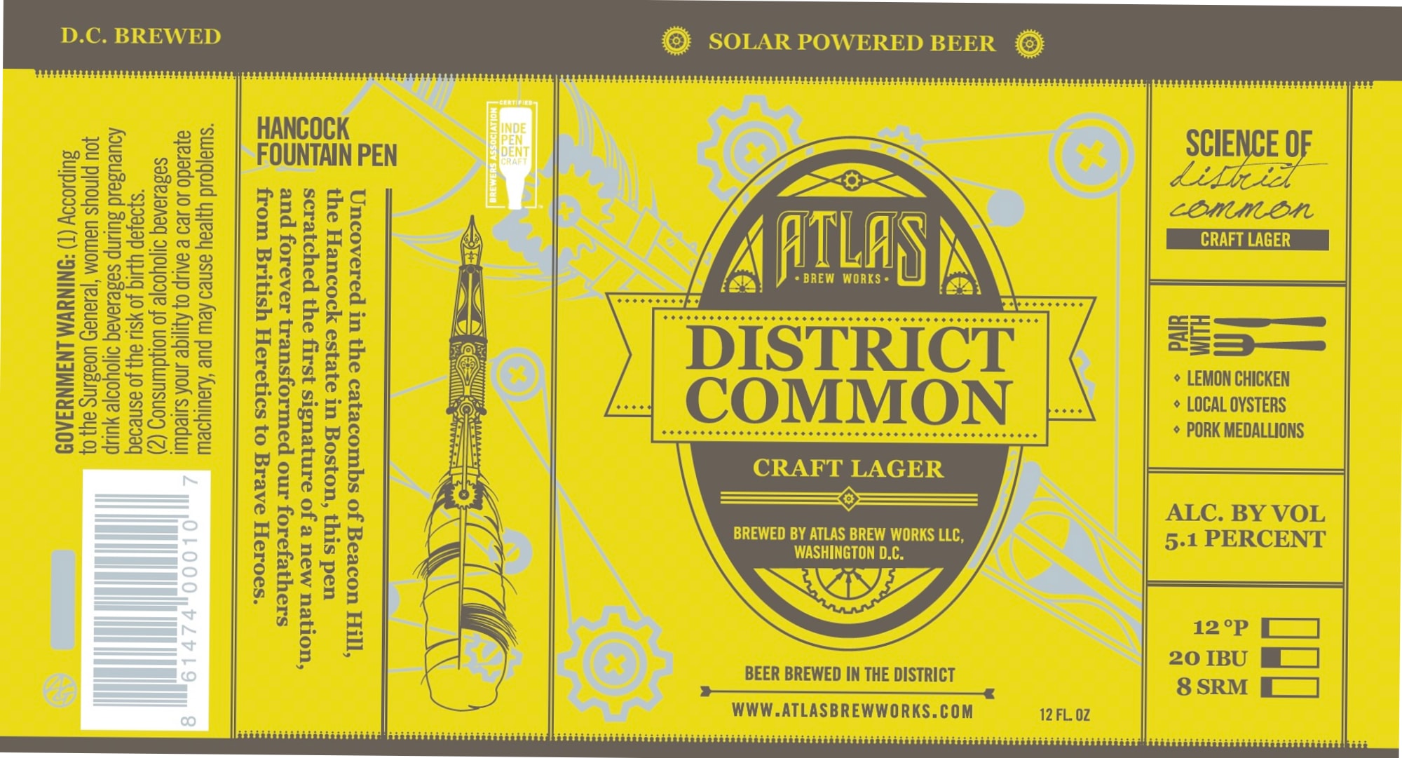 District Common by Atlas Brew Works - beer label