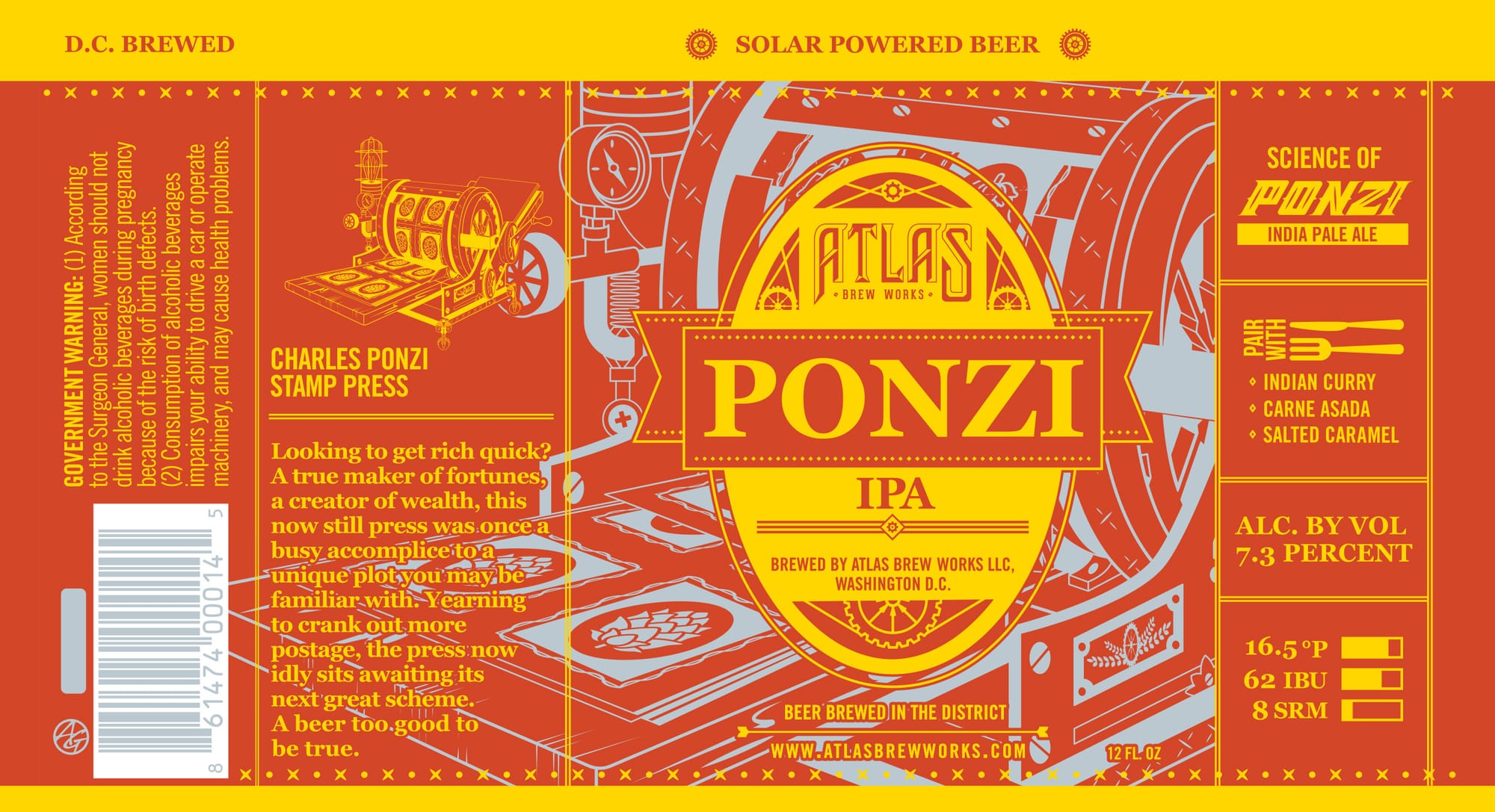 Ponzi by Atlas Brew Works - beer label