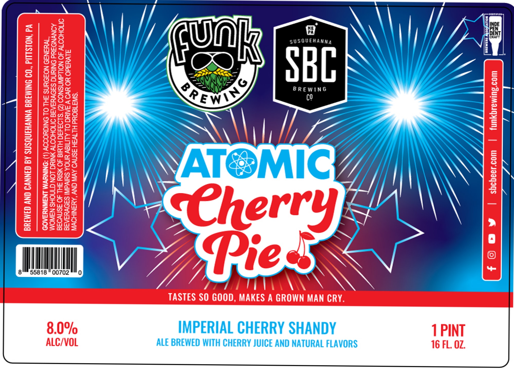 Atomic Cherry Pie by Susquehanna Brewing Company - beer label