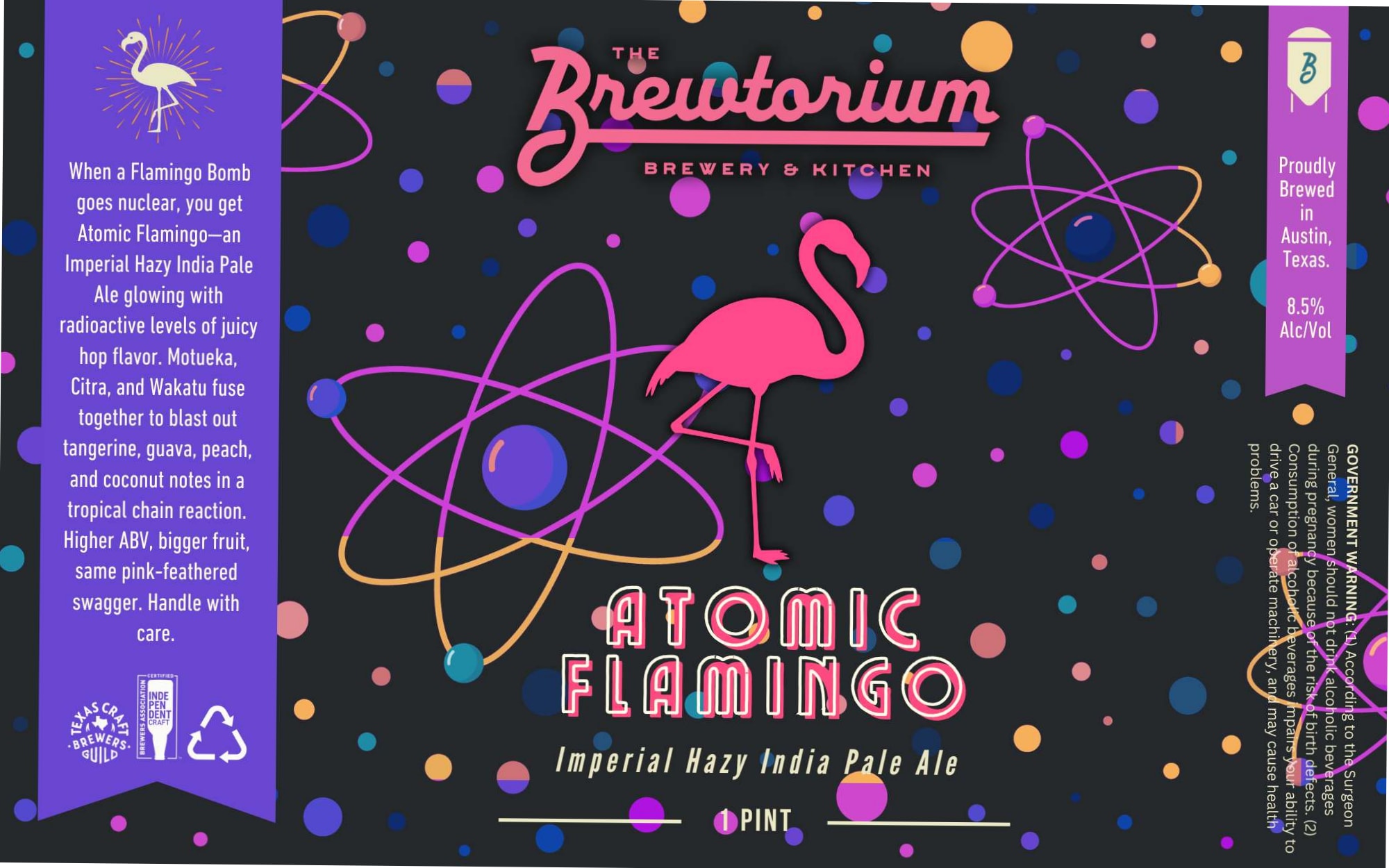 Atomic Flamingo by The Brewtorium Brewery & Kitchen - beer label
