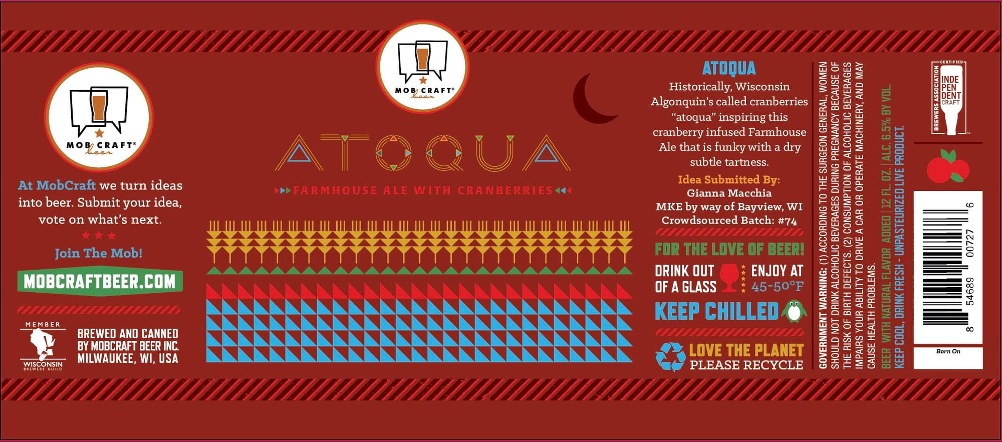 Atoqua by MobCraft Beer - beer label