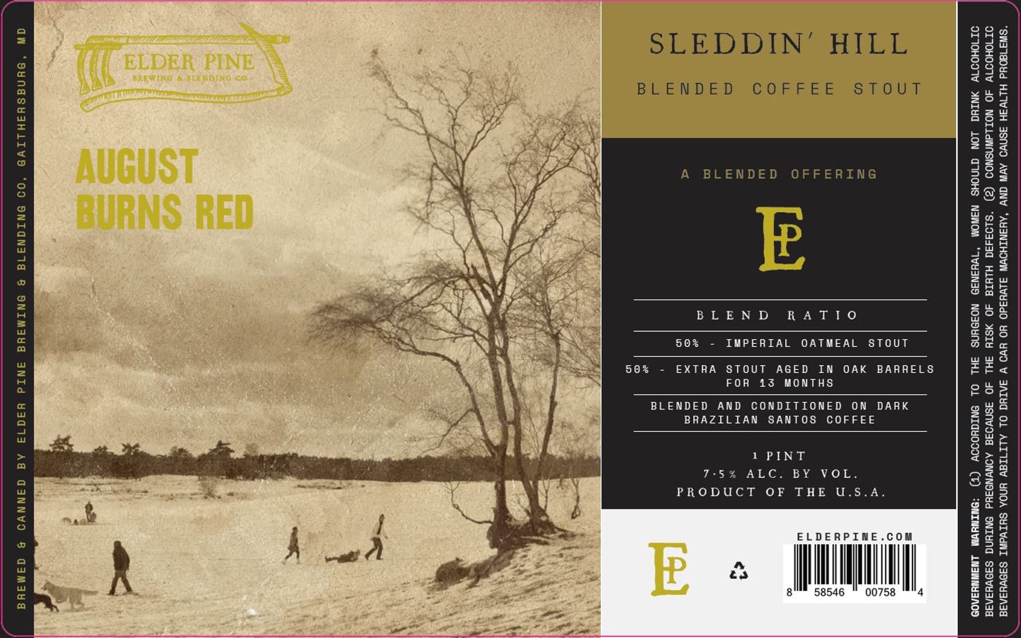 August Burns Red by Elder Pine Brewing & Blending Co. - beer label
