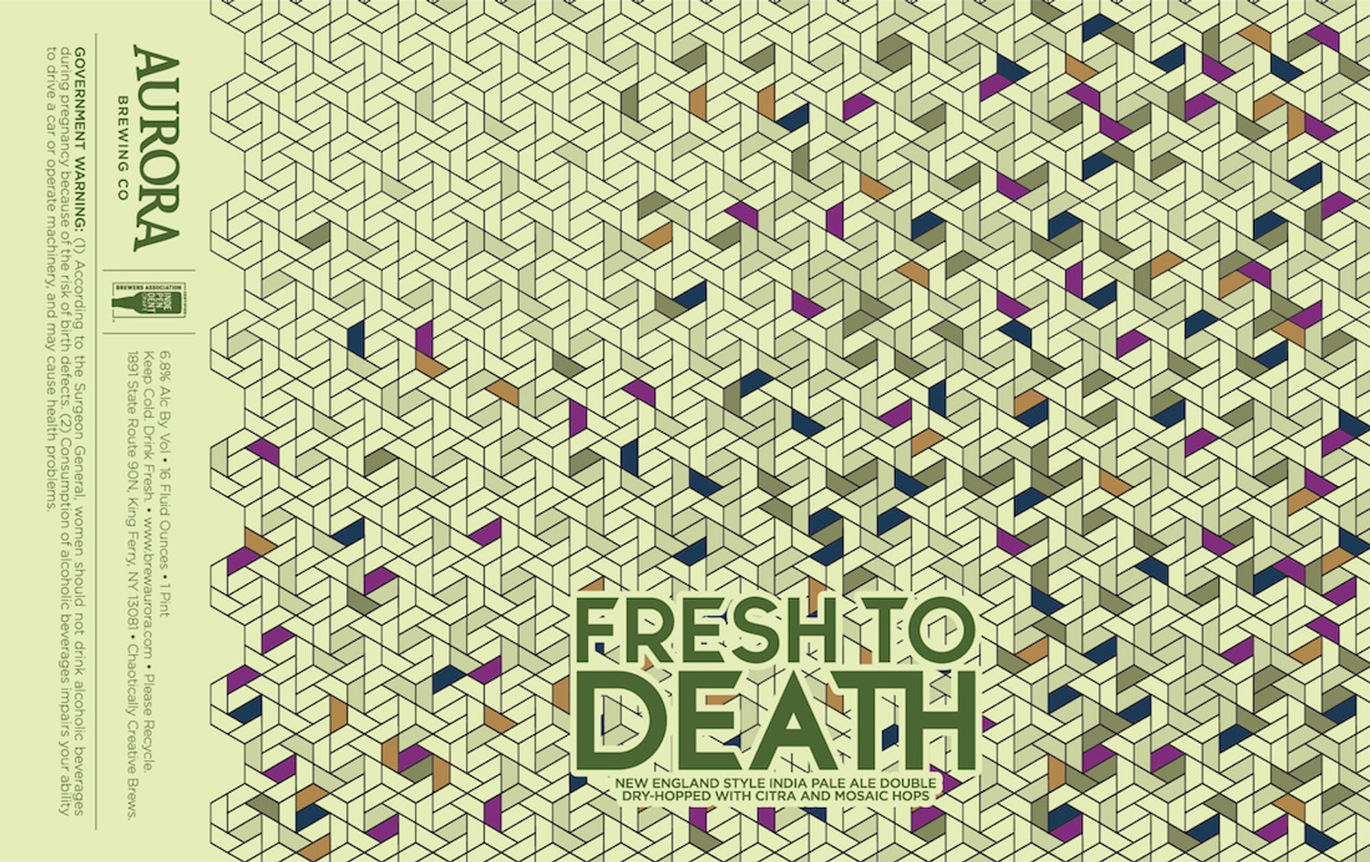 Fresh To Death by Aurora Brewing Co. - beer label