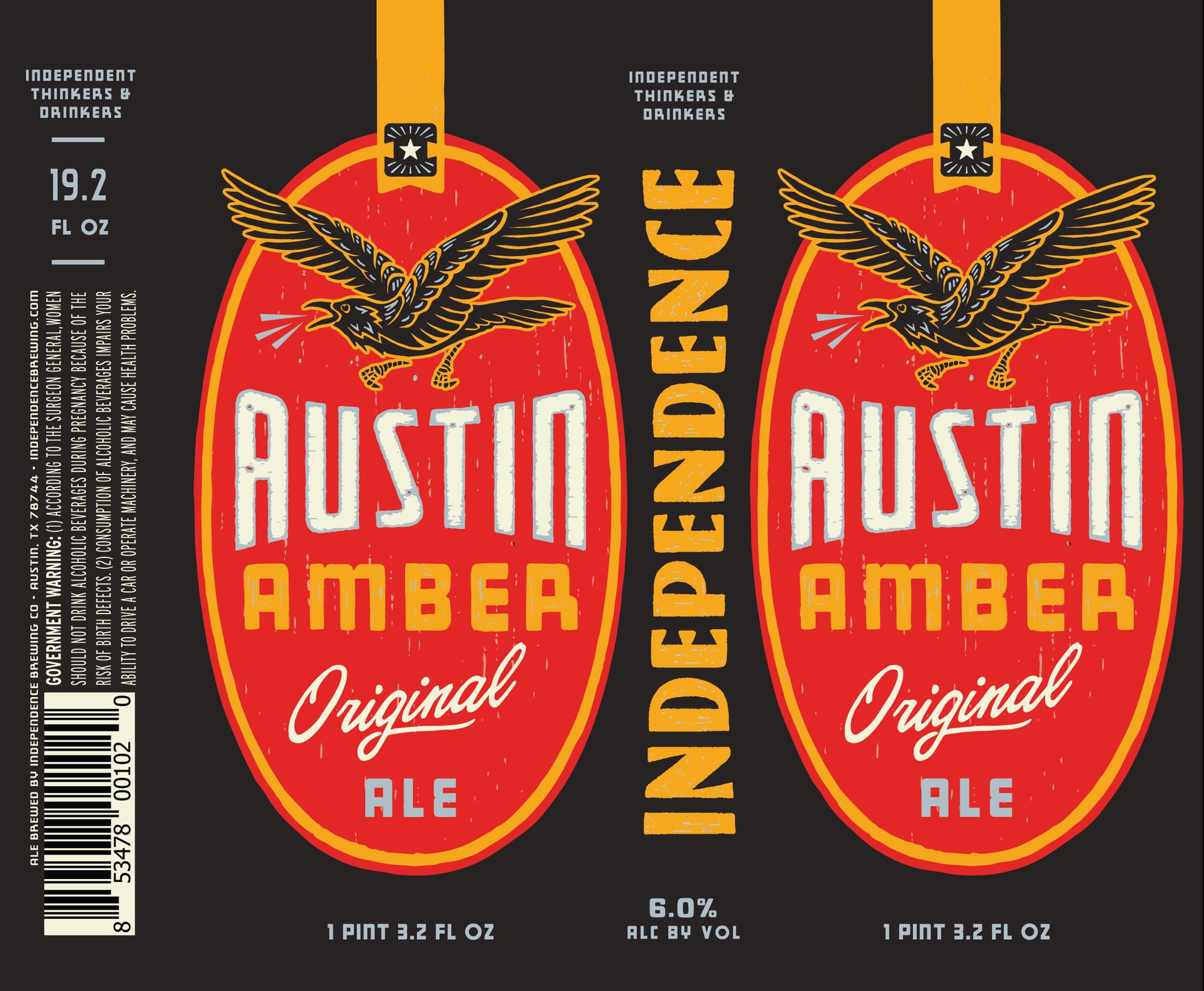 Austin Amber Original Ale by Independence Beer Co. - beer label
