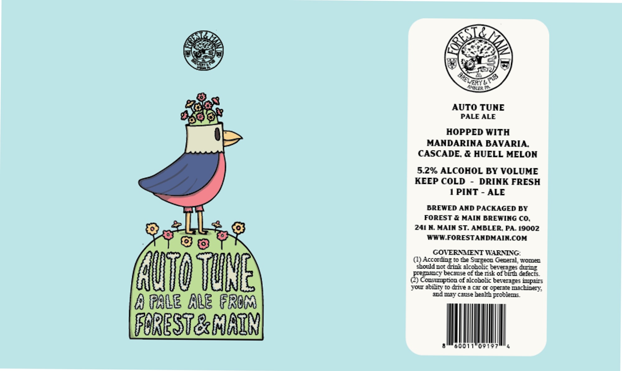 Auto Tune by Forest & Main Brewing Co. - beer label