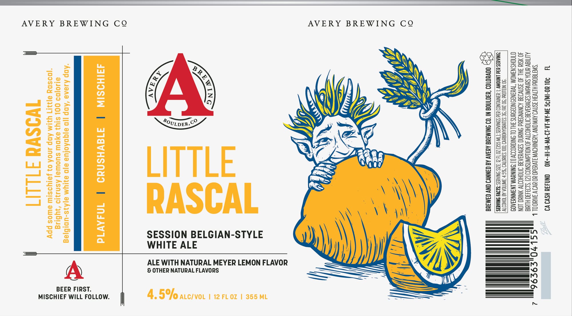 Little Rascal by Avery Brewing Co. - beer label