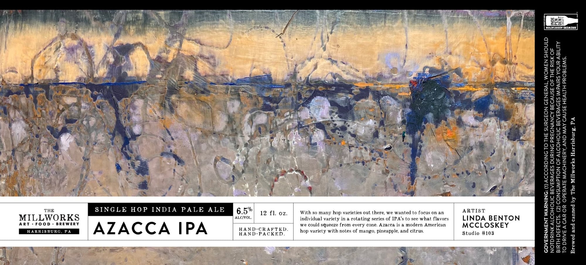 Azacca IPA by Millworks - beer label