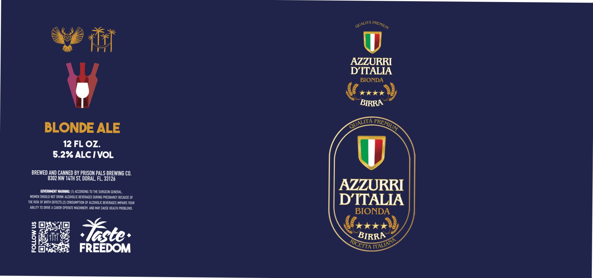 Azzurri d’Italia Bionda by Prison Pals Brewing Co. - beer label