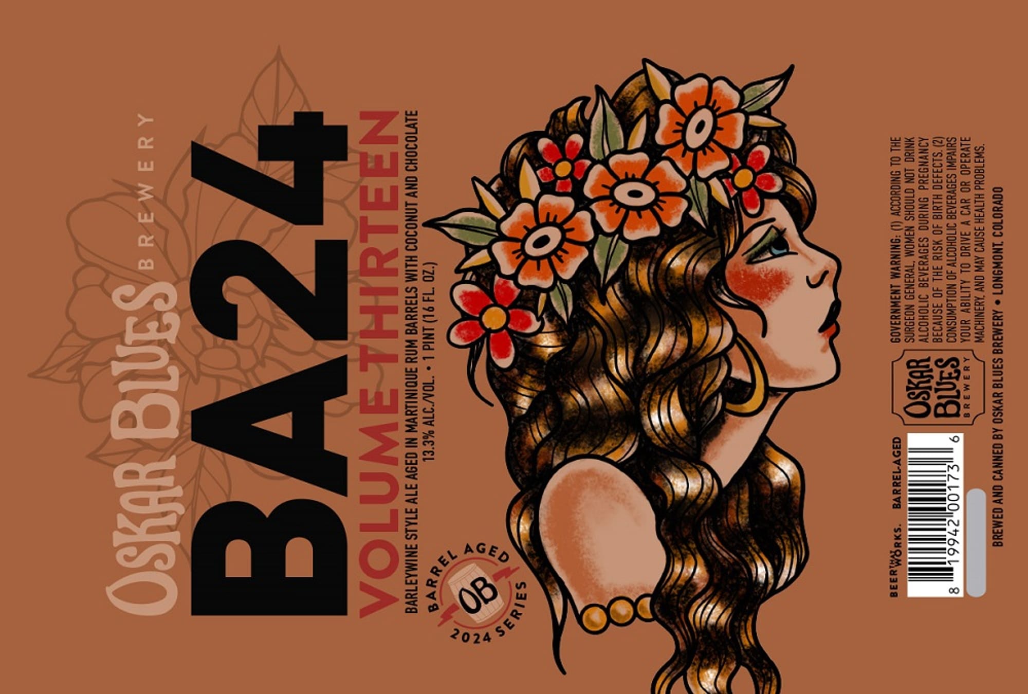 BA-13, Volume 24 by Oskar Blues Brewery - beer label