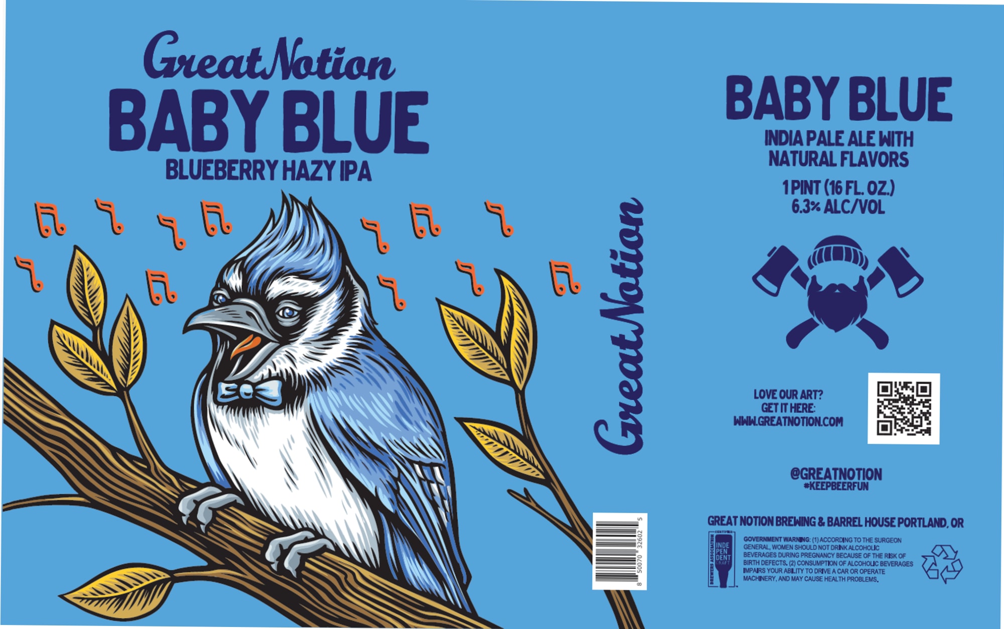 Baby Blue by Great Notion Brewing - beer label