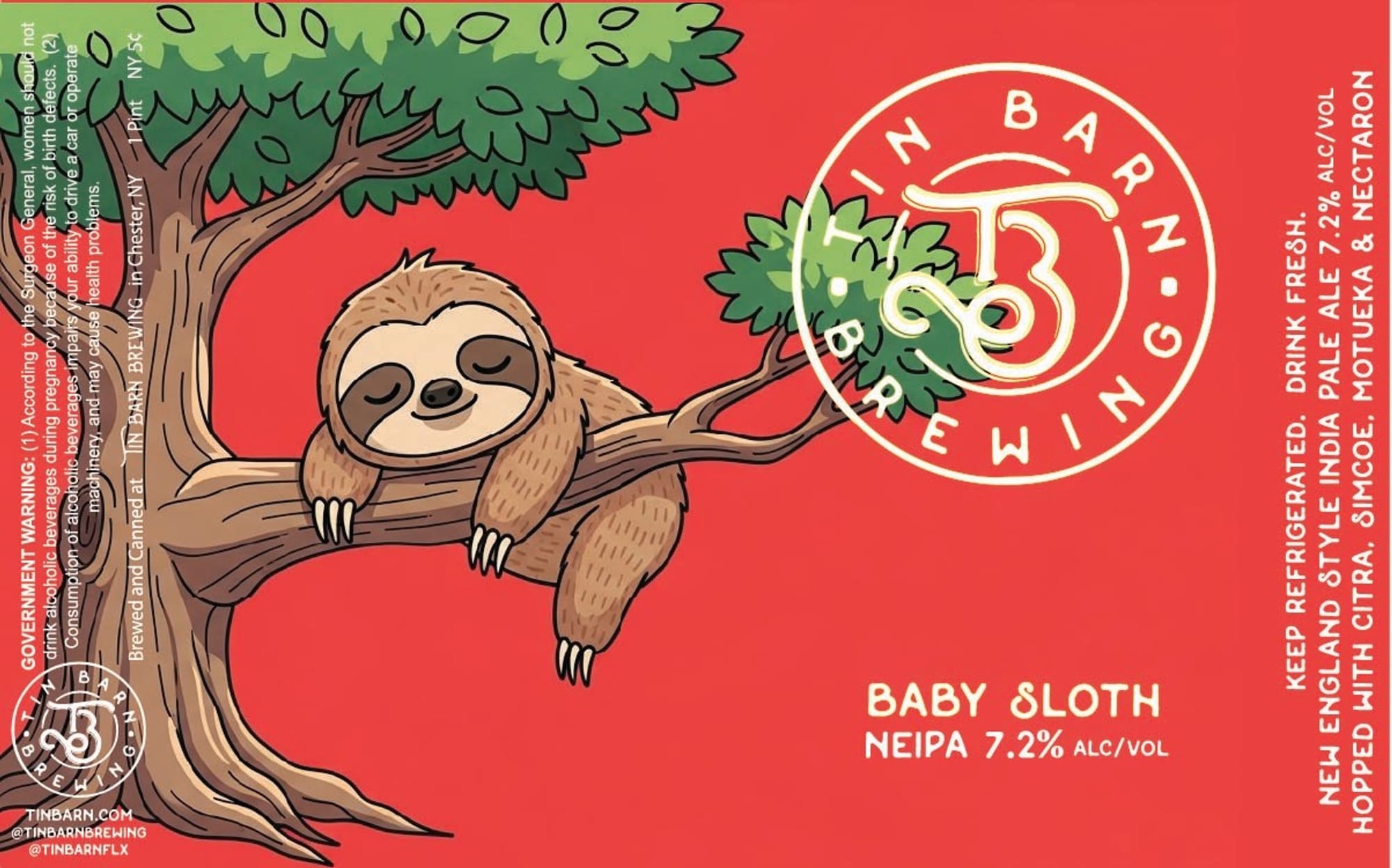 Baby Sloth by Barn Brewing - beer label