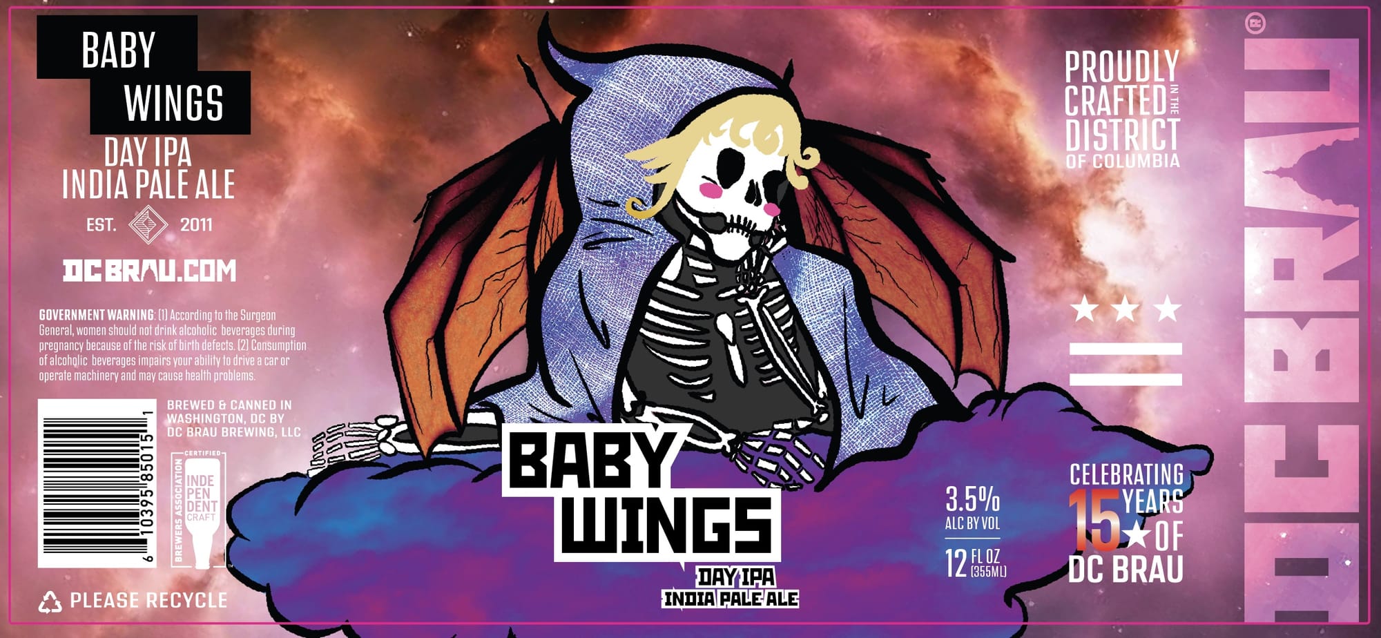Baby Wings Day IPA by DC Brau - beer label