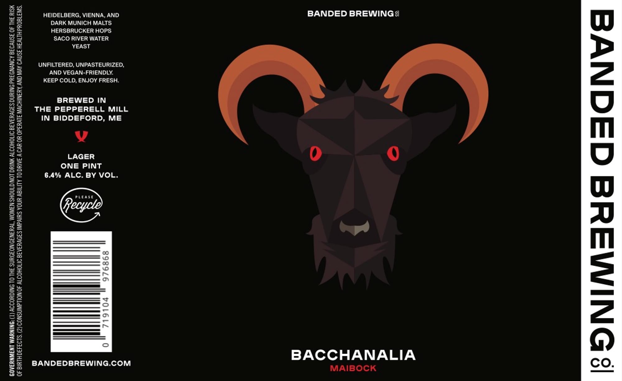 Bacchalia by Banded Brewing - beer label
