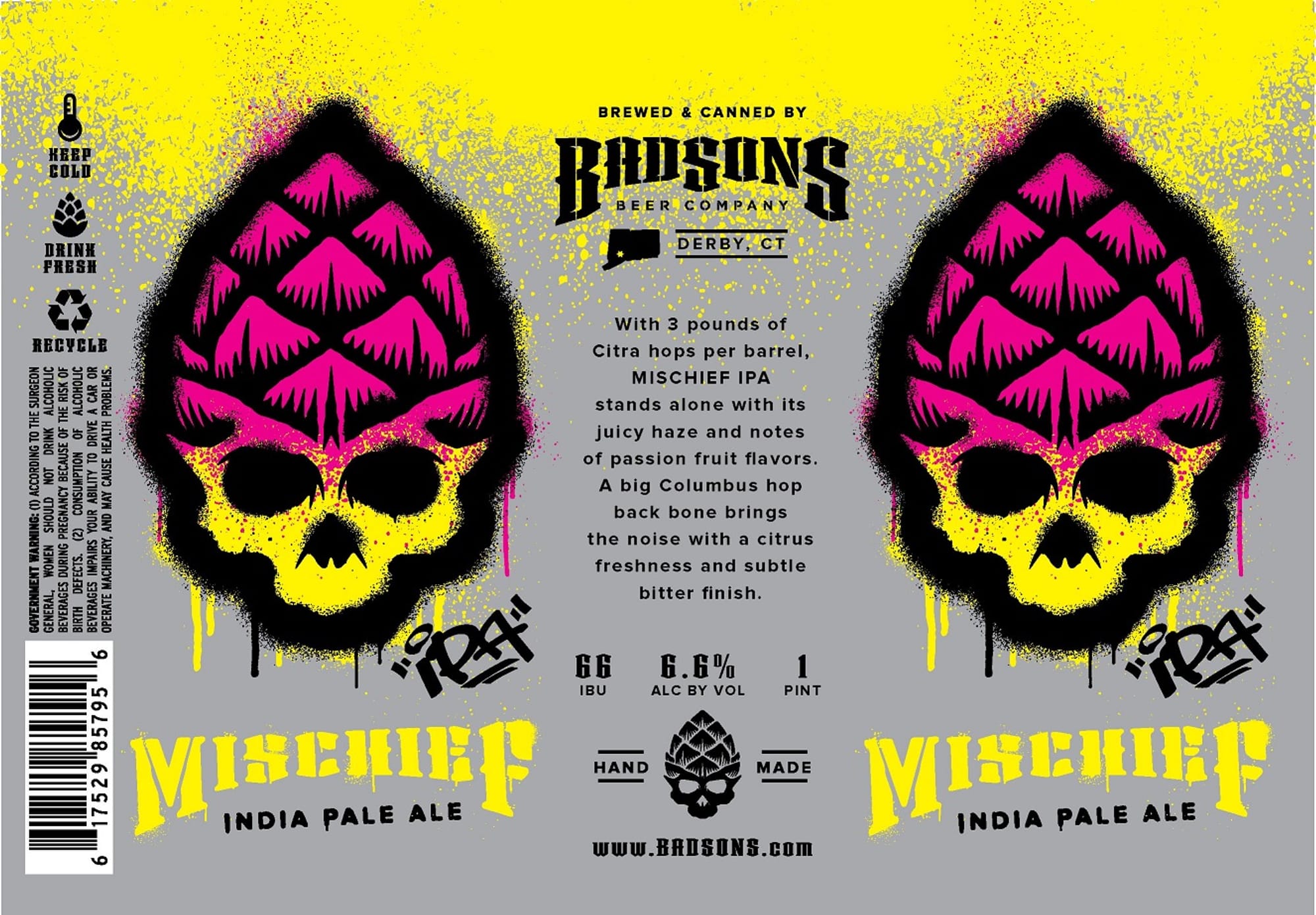 Mischief IPA by Bad Sons Beer Company - beer label